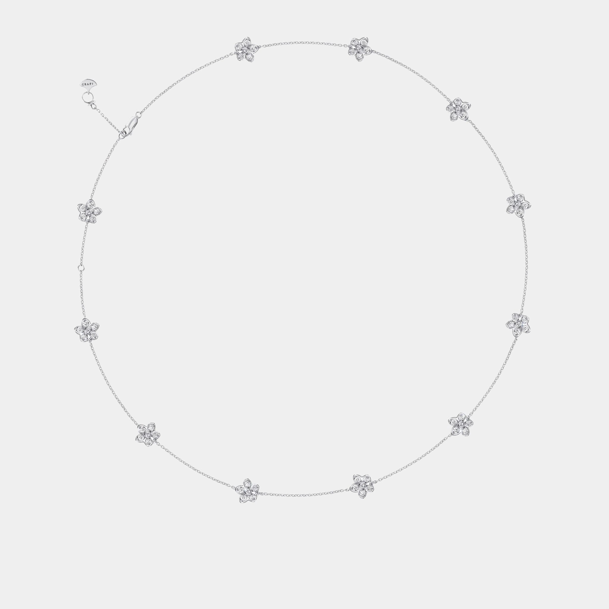 Graff Wild Flower Petite Pavé Diamond Necklace, Front