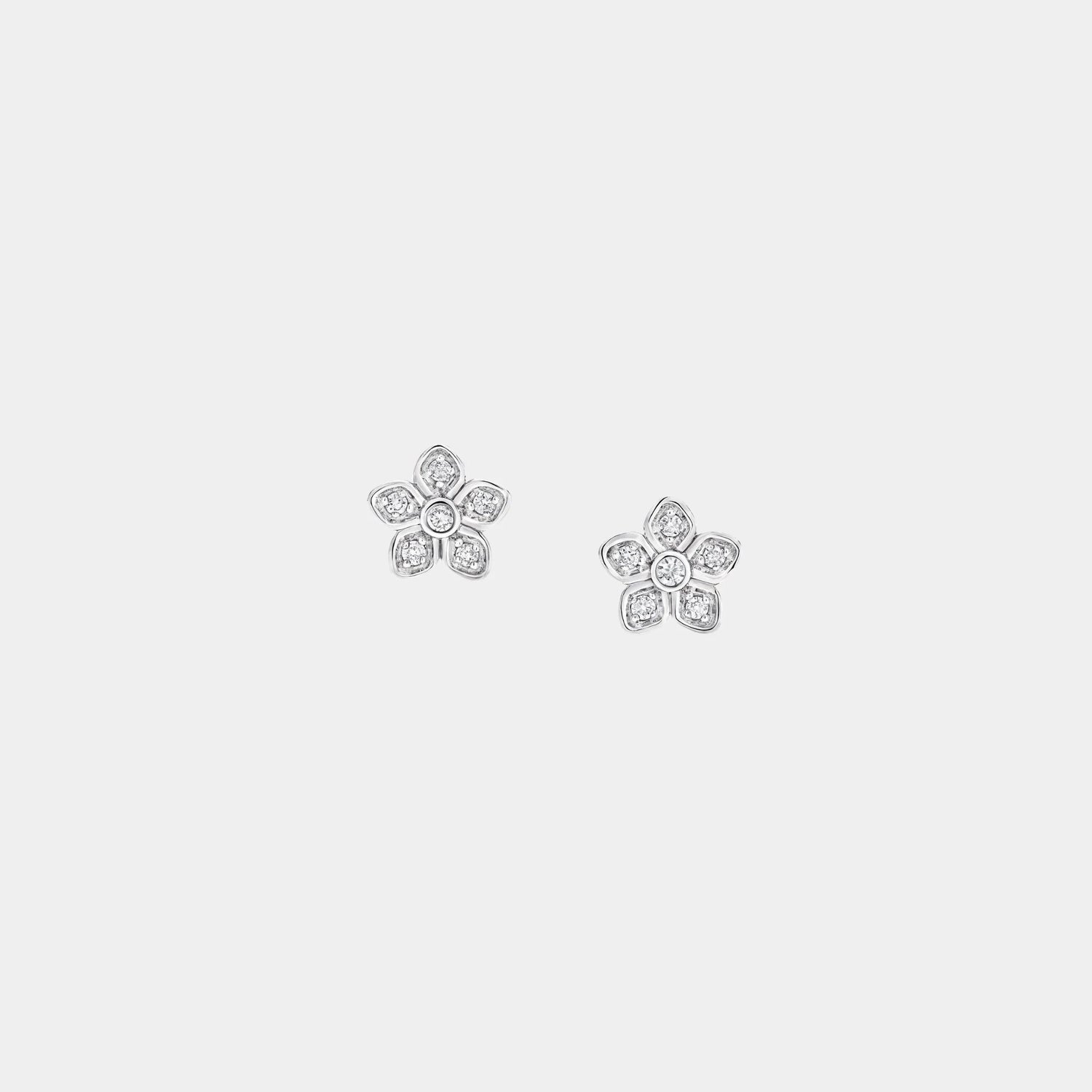 Graff Wild Flower Petite Pavé Diamond Stud Earrings, Front