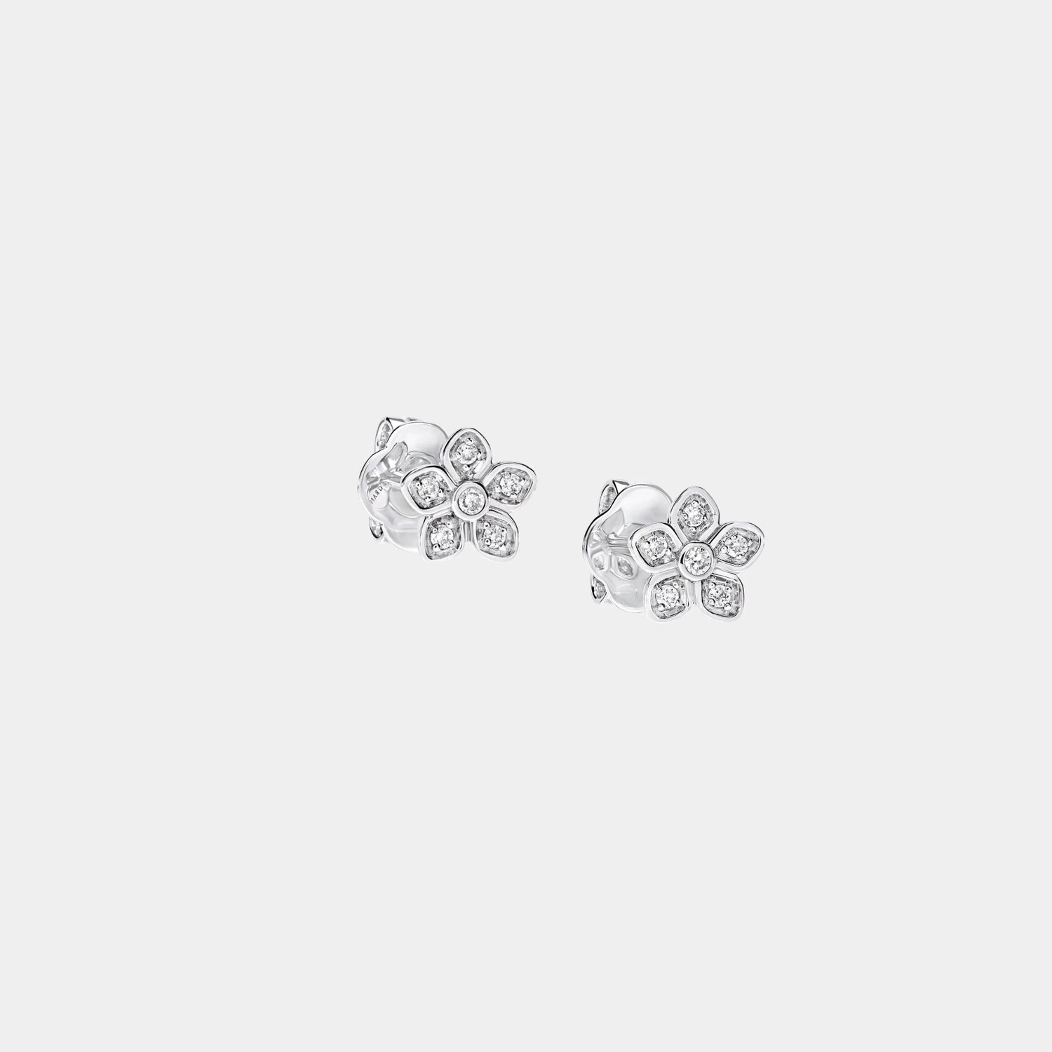 Graff Wild Flower Petite Pavé Diamond Stud Earrings, Side