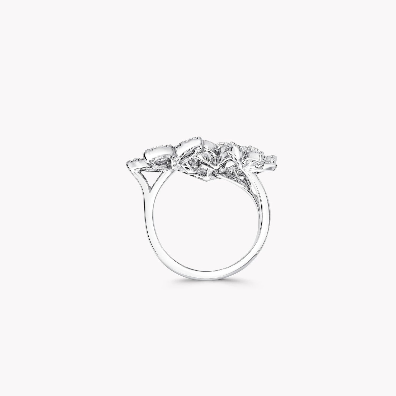 Graff Wild Flower Triple Diamond Ring, Front
