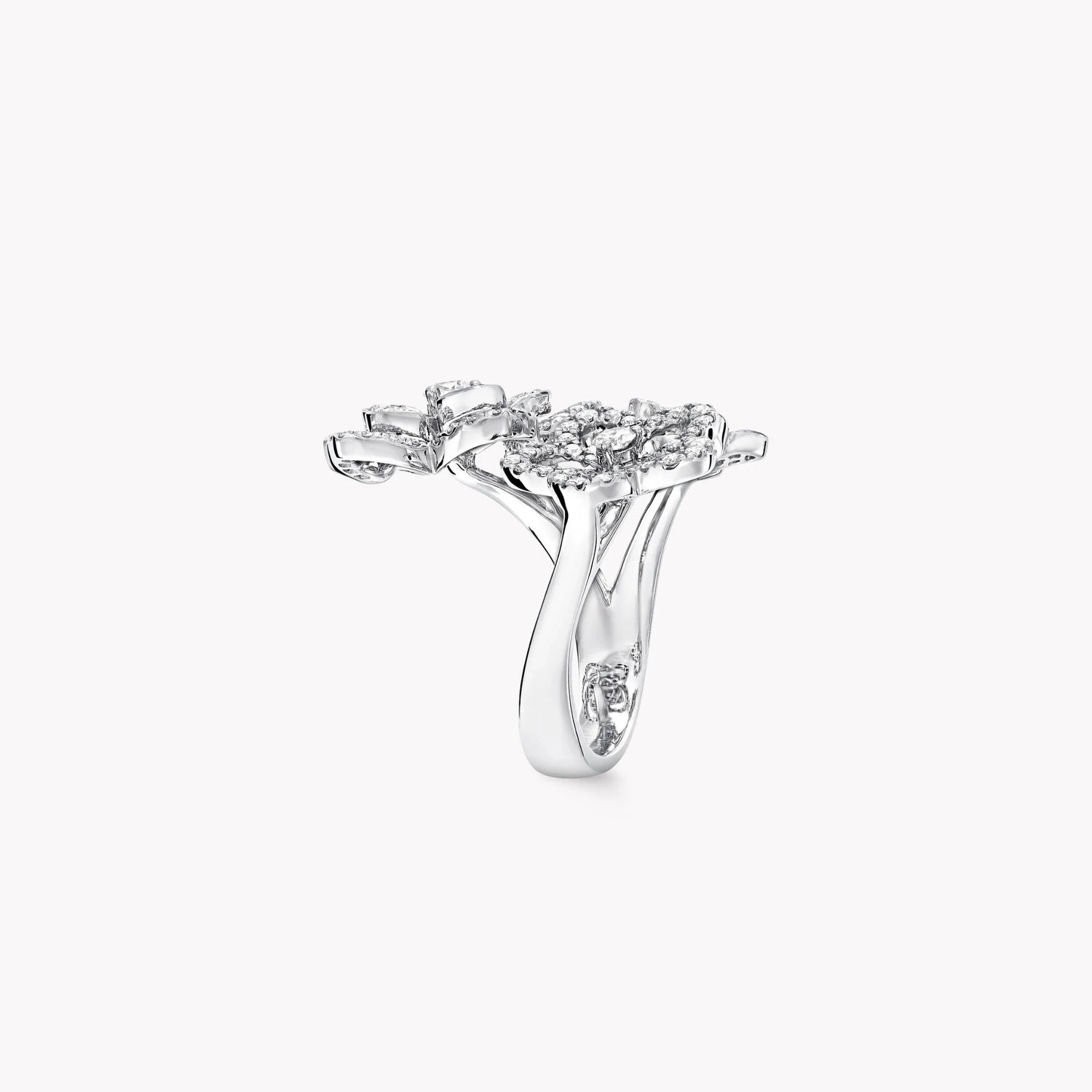 Graff Wild Flower Triple Diamond Ring, Side
