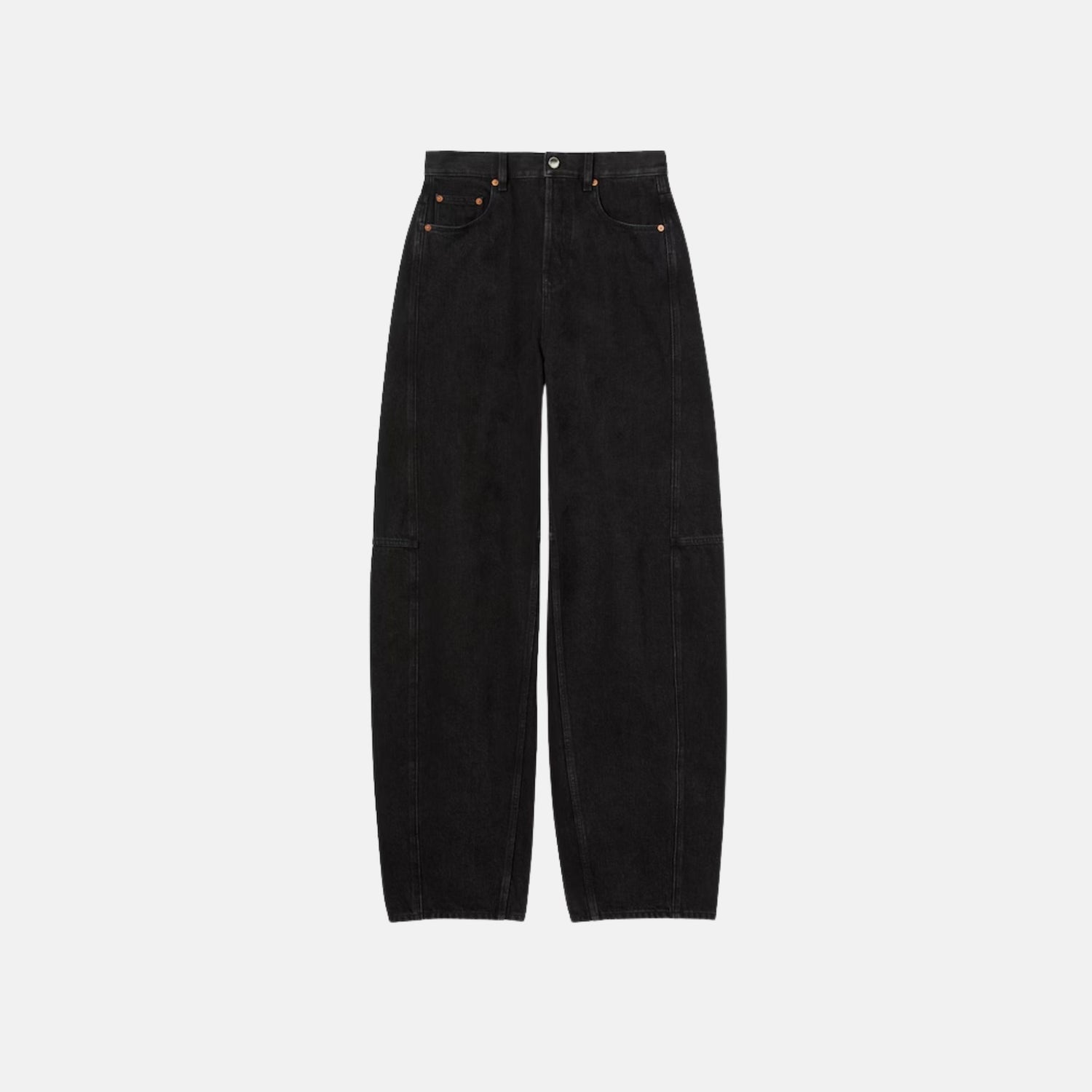 Gucci Balloon Denim Pant, Black, Front