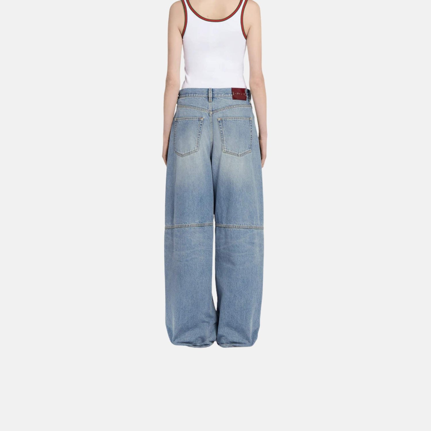 Gucci Balloon Denim Pant, Blue, Back