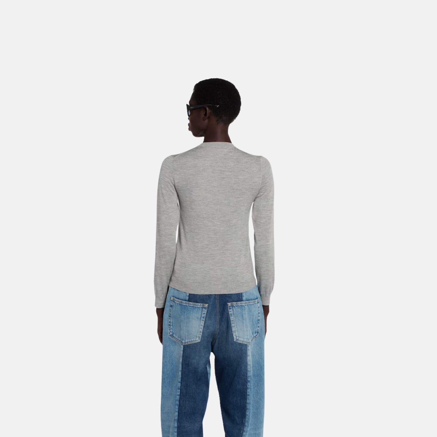 Gucci Cashmere Silk Cardigan, Grey, Back