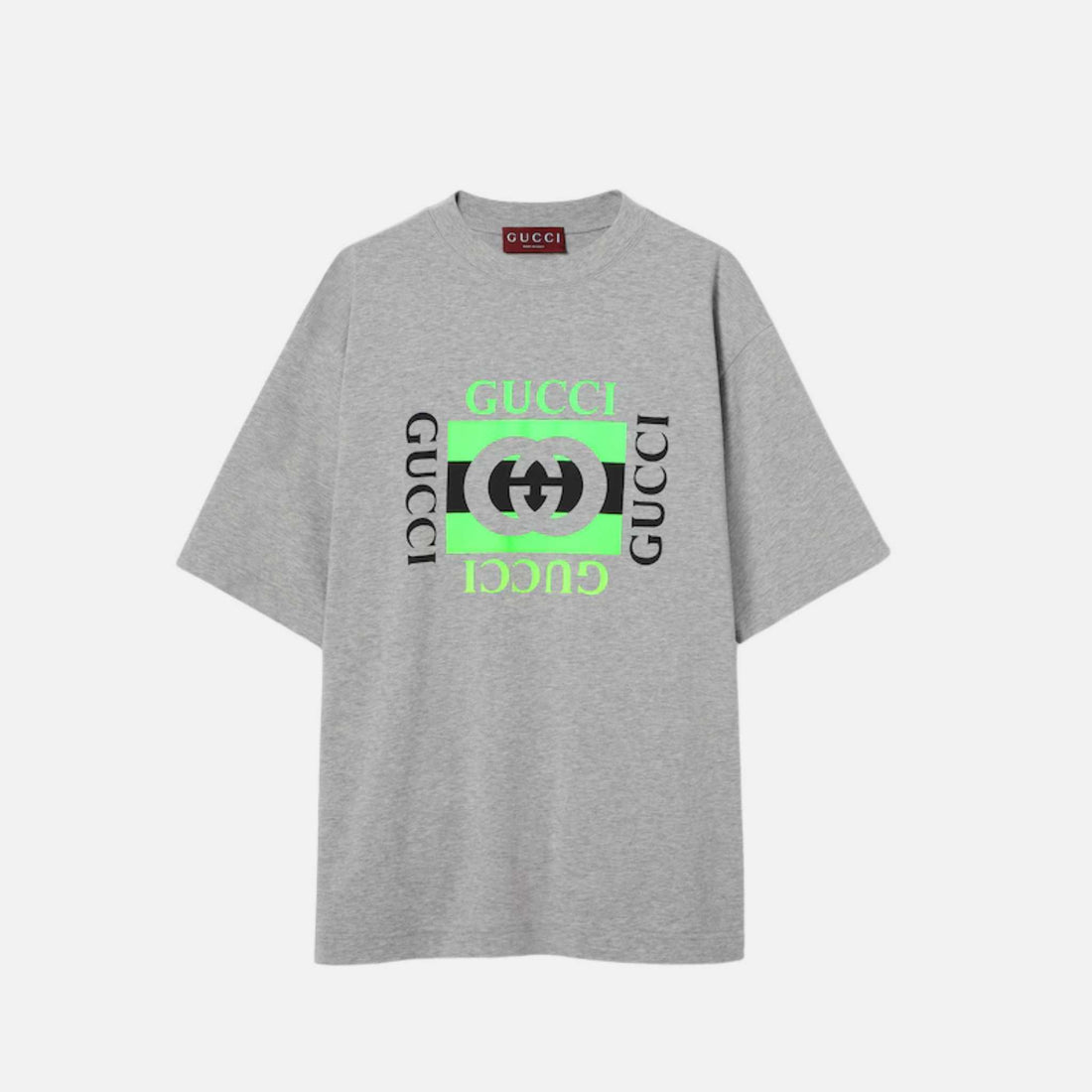 Gucci Cotton Jersey T Shirt With Interlocking G Print, Grey Front