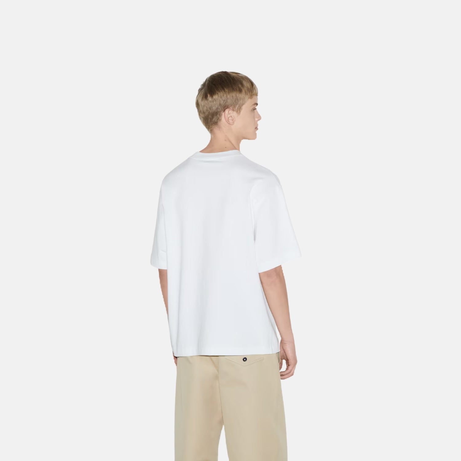 Gucci Cotton Jersey T Shirt With Web Print, White, Back