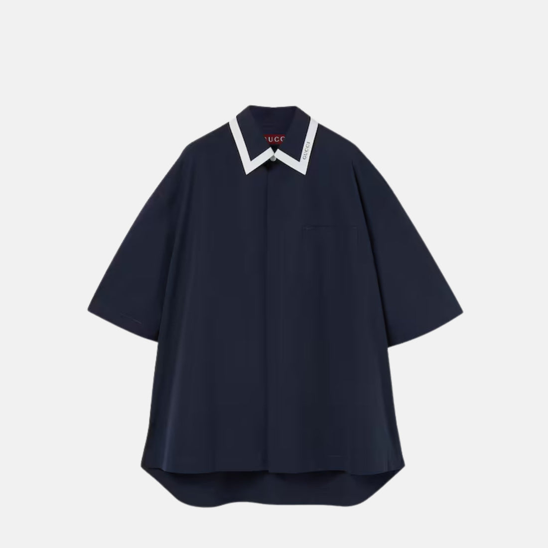 Gucci Cotton Poplin Shirt With Gucci Logo, Front