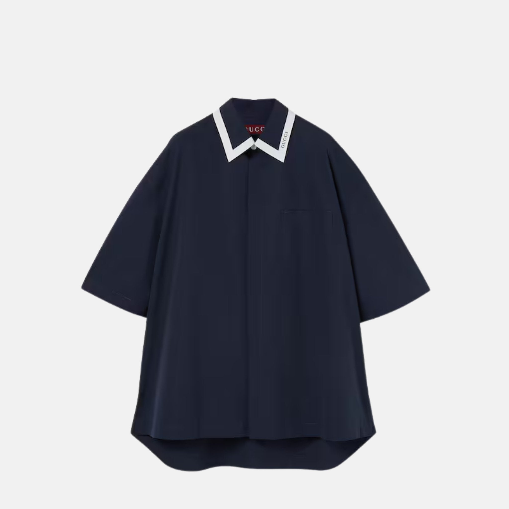 Gucci Cotton Poplin Shirt With Gucci Logo, Front