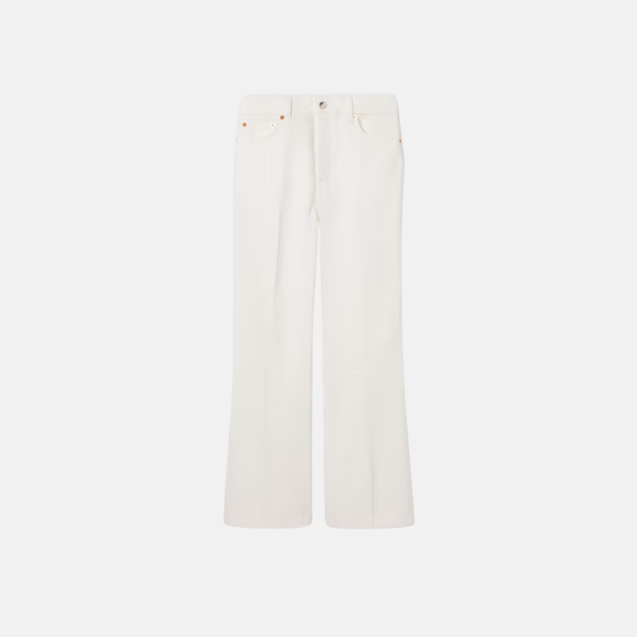 Gucci Cropped Flared Cotton Denim Trousers, Front