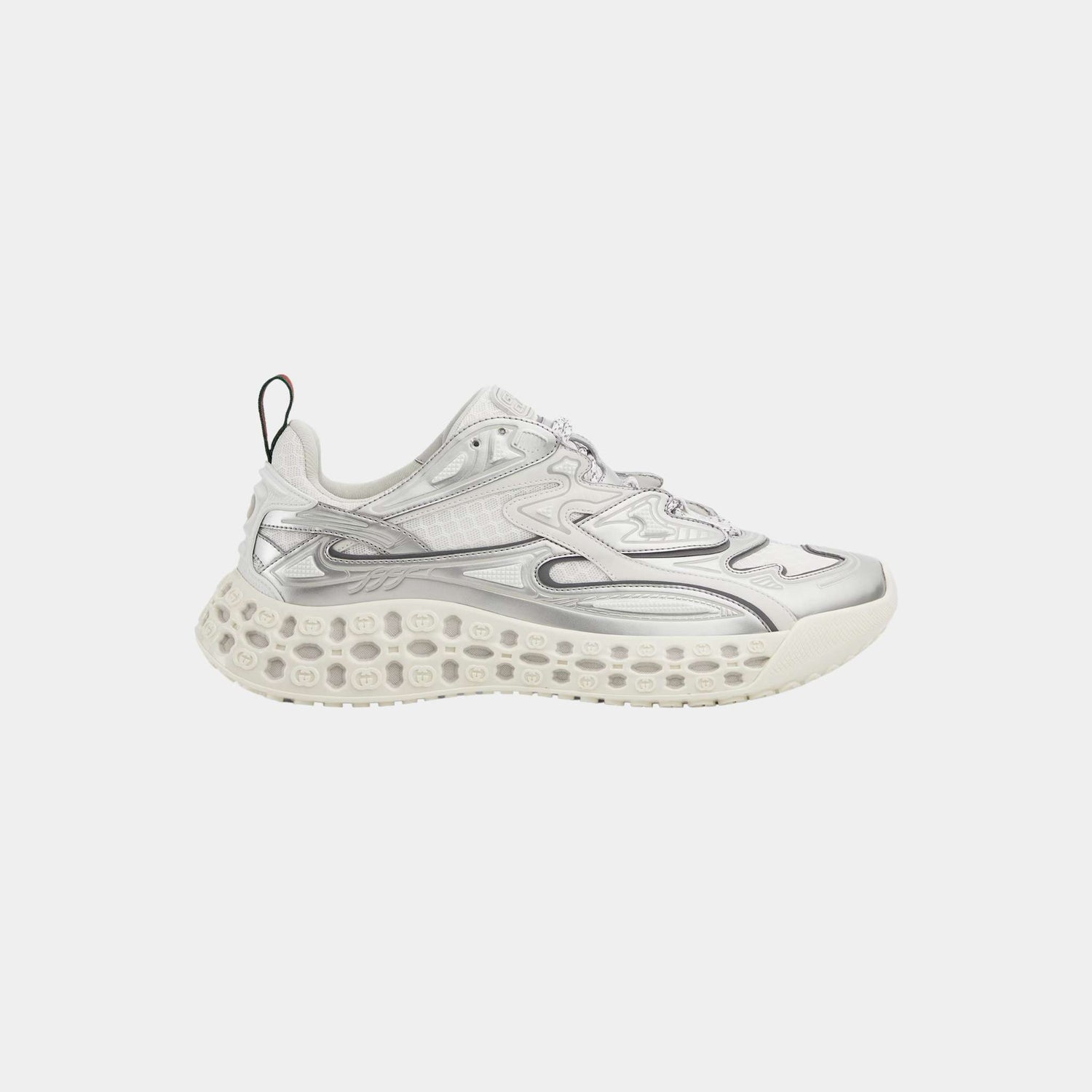 Gucci Cub3D Demetra Trainer With Bi-Material Sole, Grey, White, Side