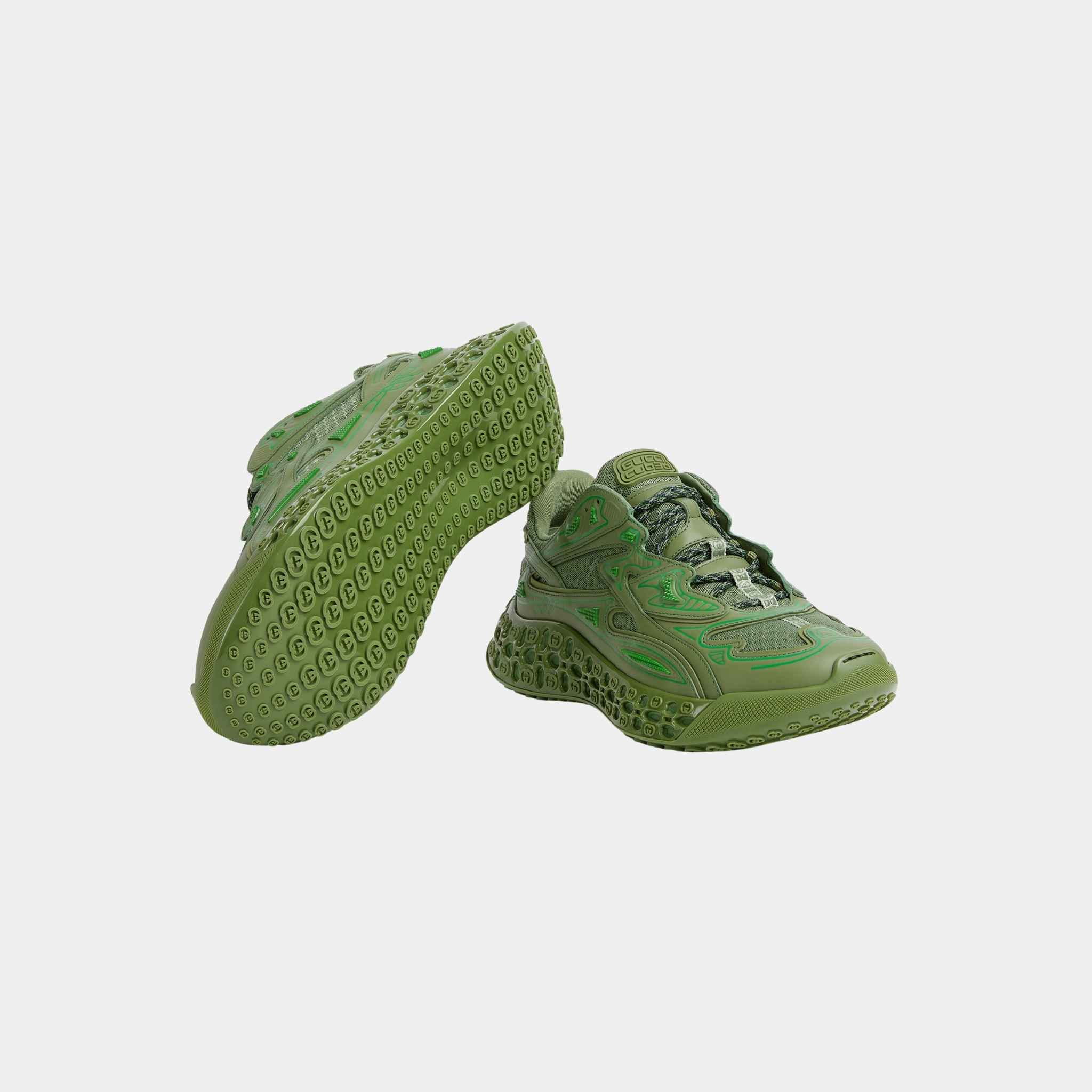 Gucci Cub3D Trainer Demetra With Bi-Material Sole, Green, Sole
