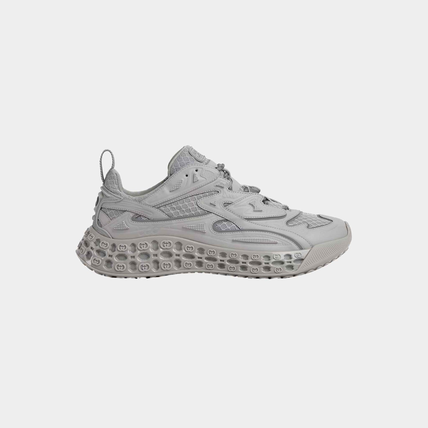 Gucci Cub3D Trainer Demetra With Bi-Material Sole, Grey, Side
