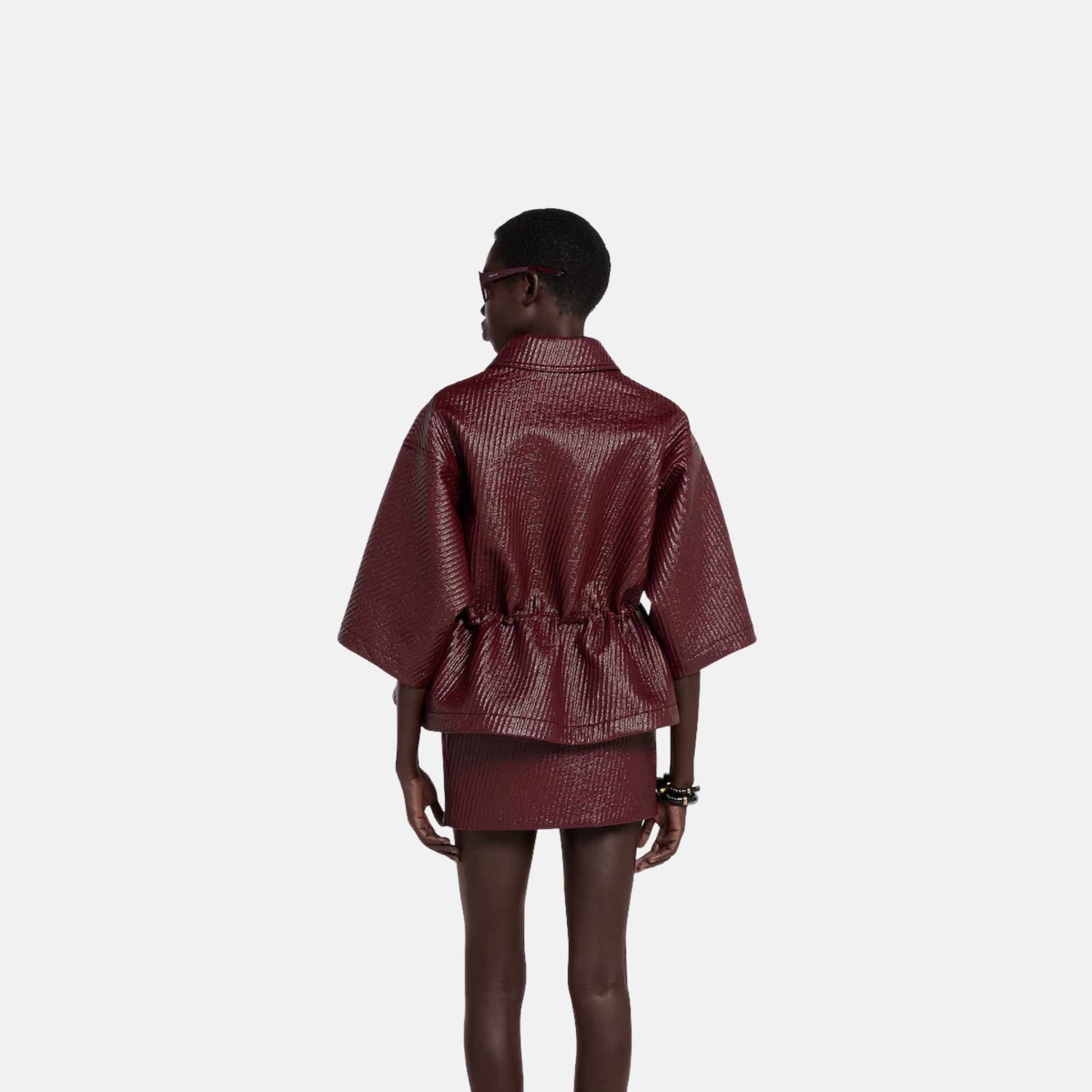 Gucci Diagonal Wool Short Sleeve Jacket, Back