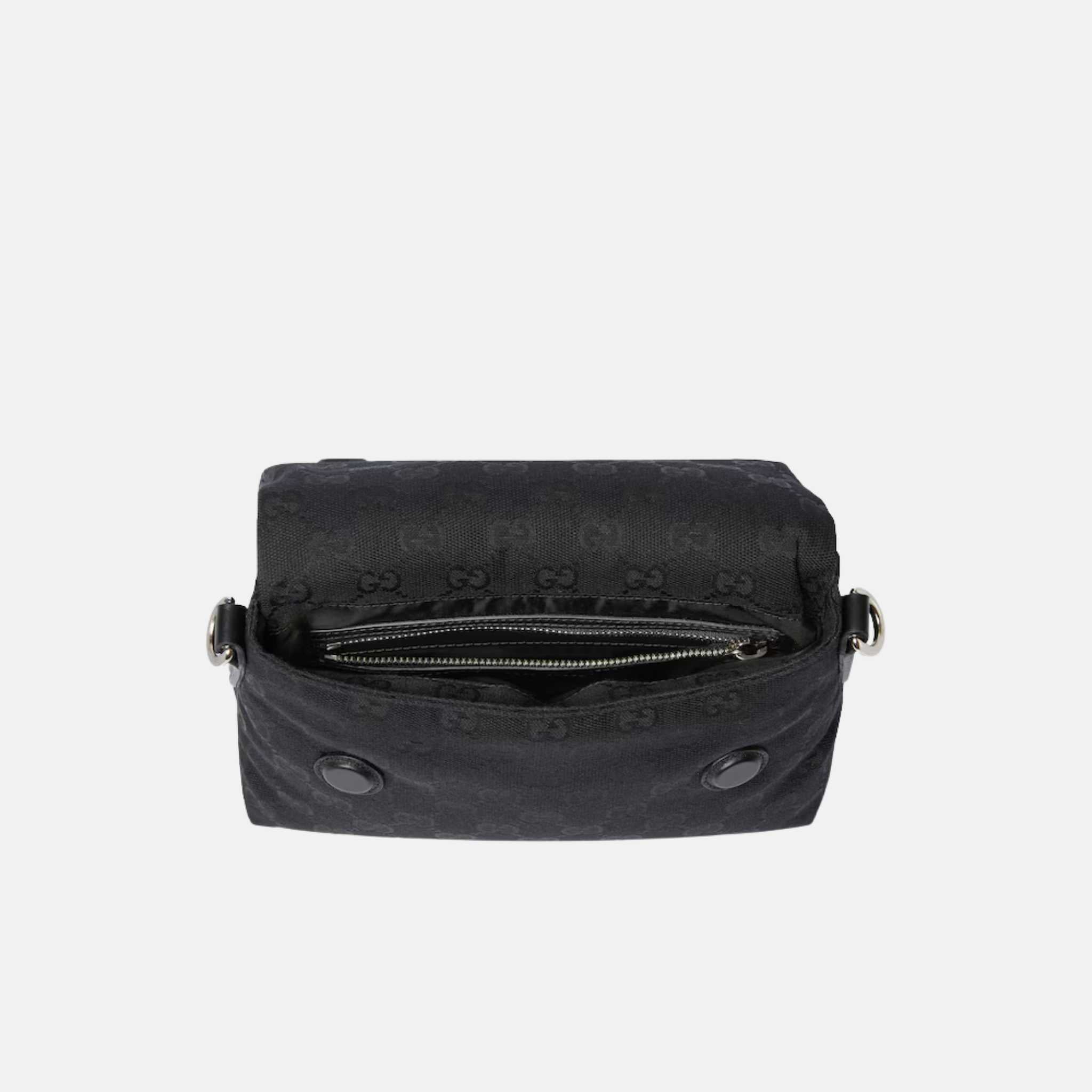 Gucci GG Canvas Small Crossbody Bag, Black, Inside