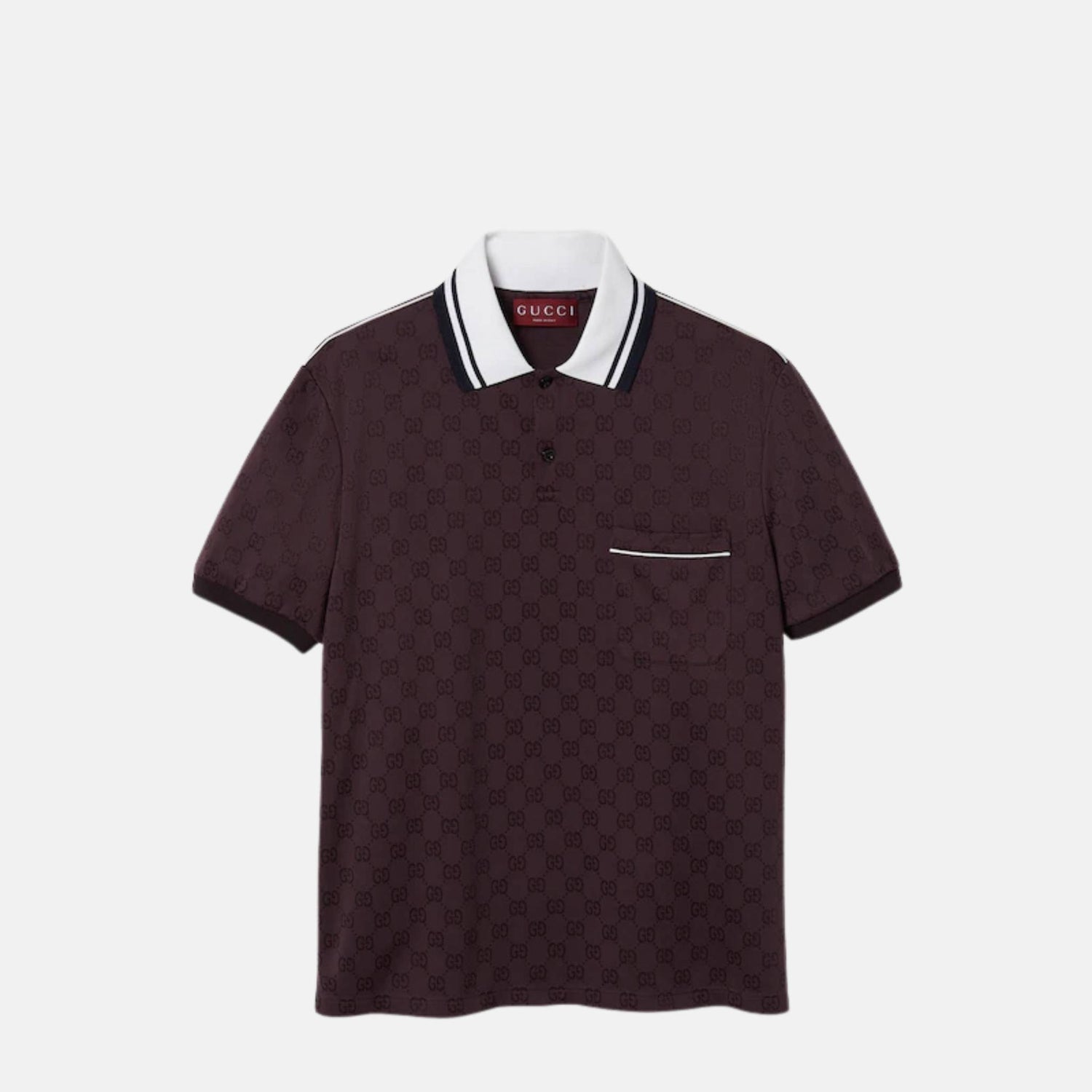 Gucci GG Nylon And Cotton Polo Shirt, Red, Front