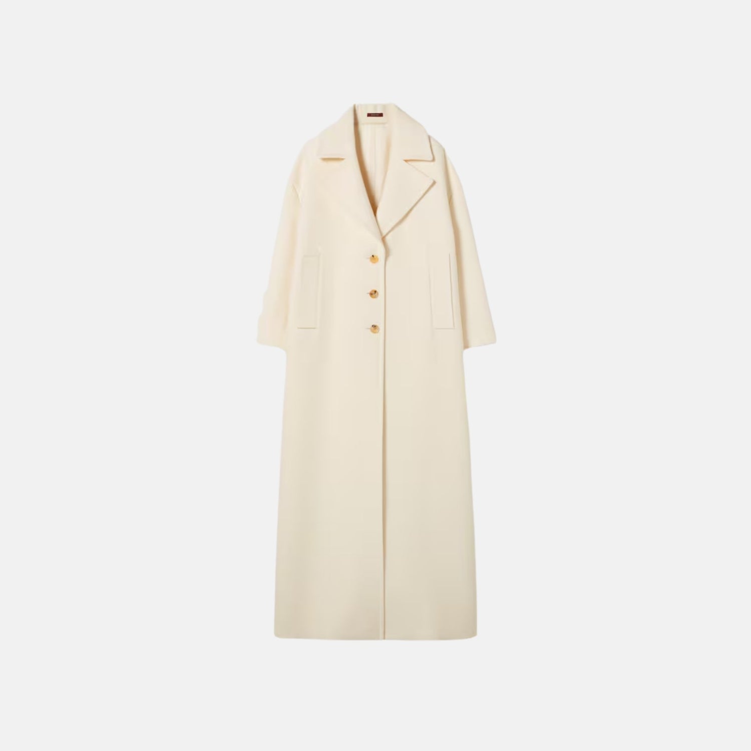 Gucci GG Silk Wool Crepe Single Breasted Coat, Front
