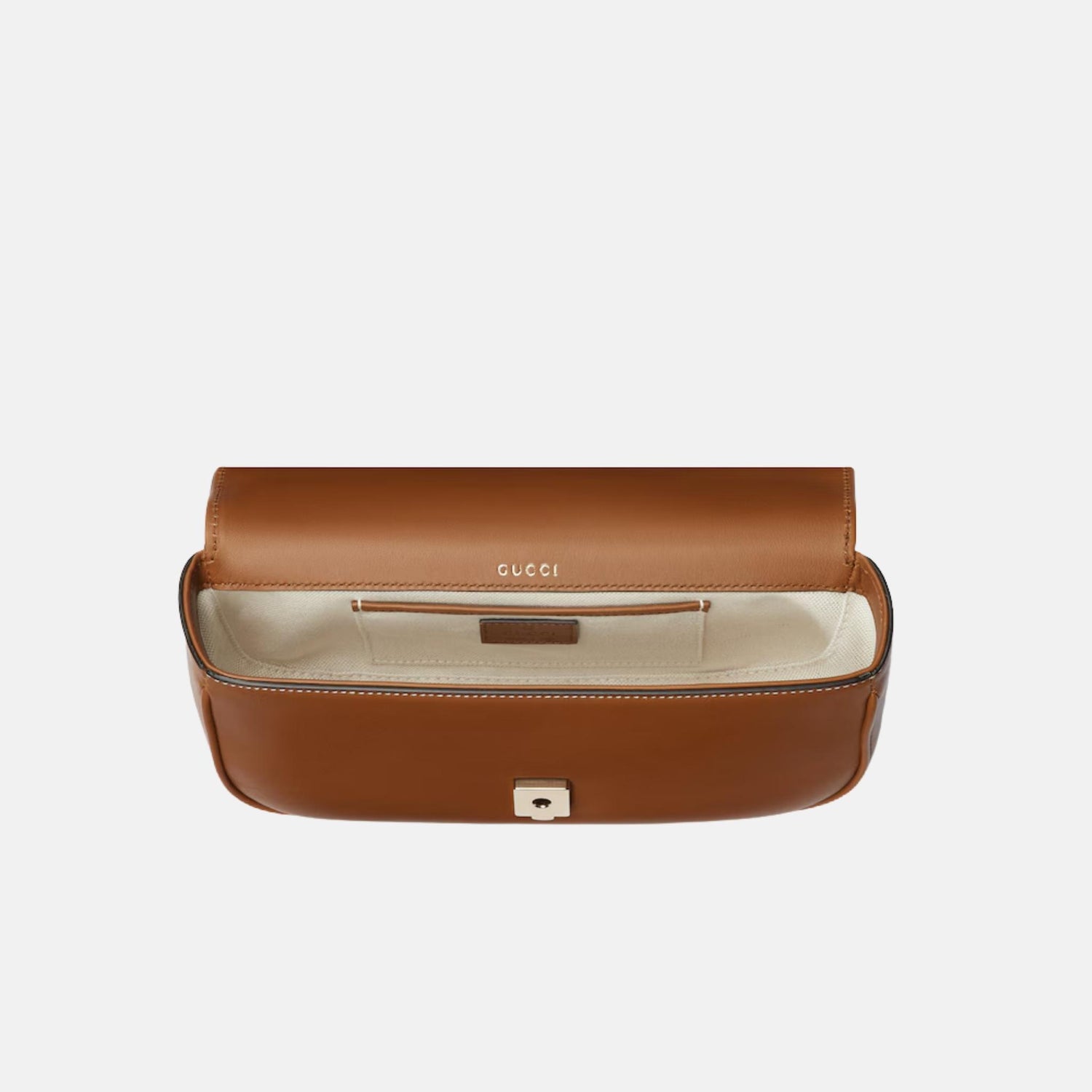 Gucci Horsebit 1955 Small Top Handle Bag In Leather, Brown, Inside