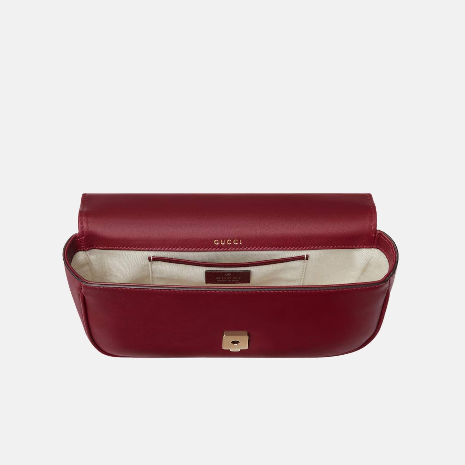 Gucci Horsebit 1955 Small Top Handle Bag In Leather, Red, Inside