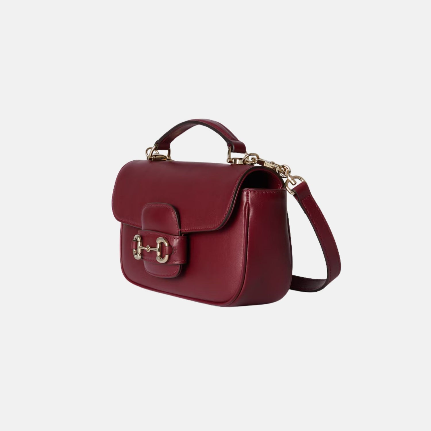 Gucci Horsebit 1955 Small Top Handle Bag In Leather, Red, Side