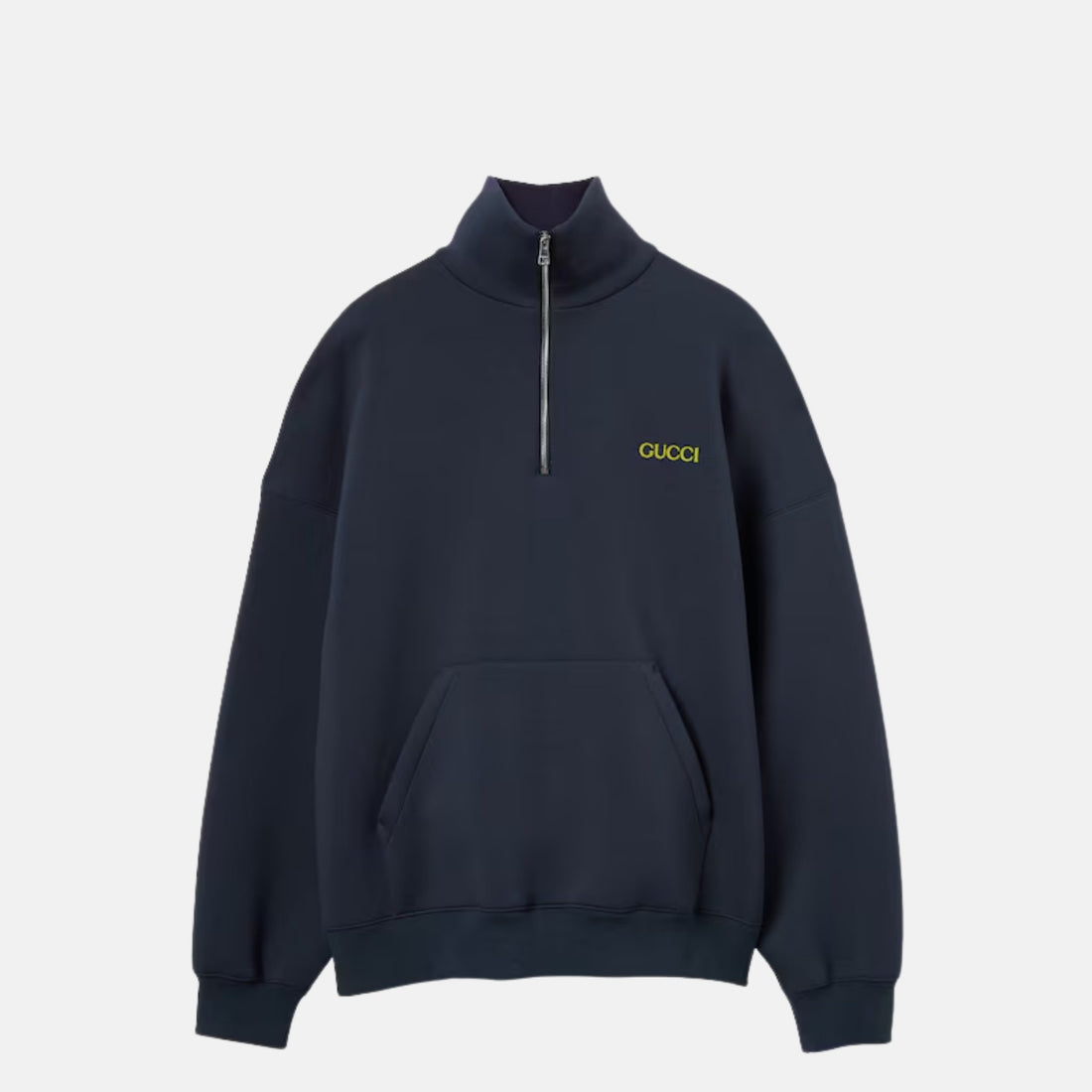 Gucci Jersey Half Zip Jacket With Patch, Front