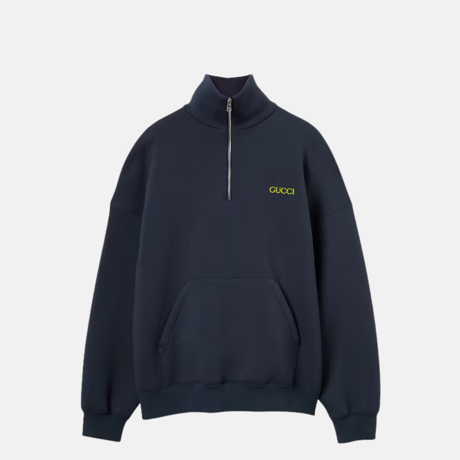 Gucci Jersey Half Zip Jacket With Patch, Front