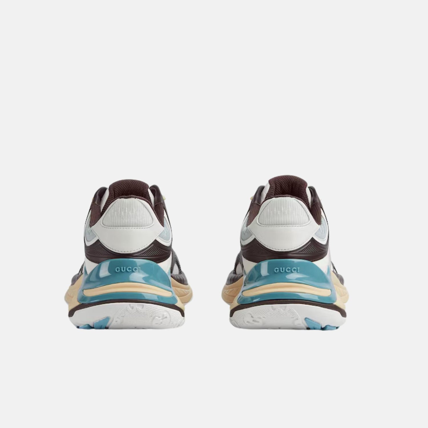 Gucci Mens 2.0 Trainer In Mesh And Leather, Grey, Back