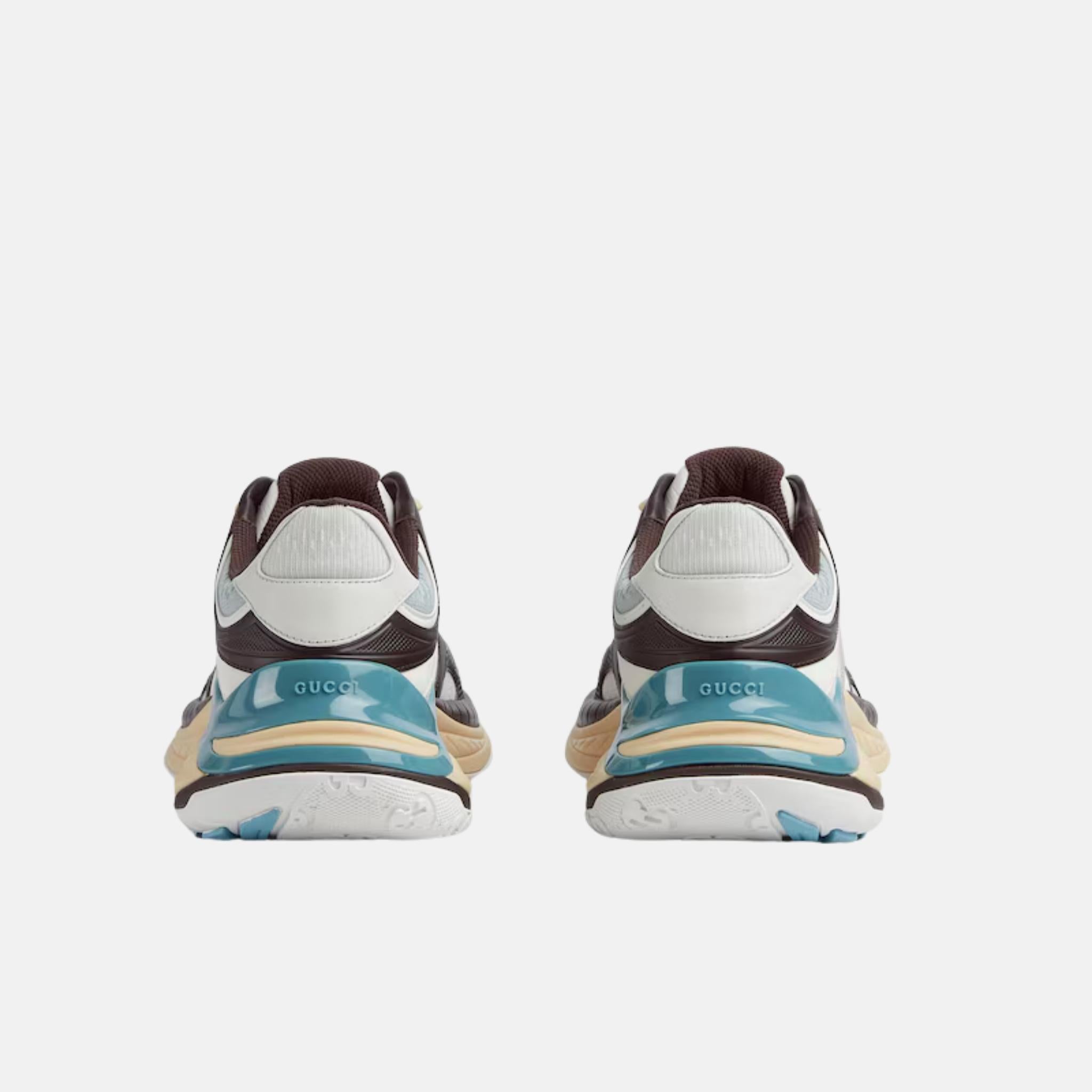 Gucci Mens 2.0 Trainer In Mesh And Leather, Grey, Back