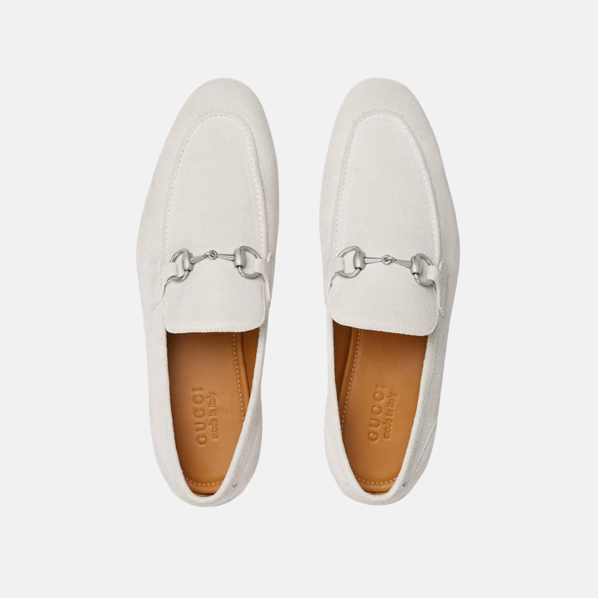 Gucci Mens Jordaan Loafer In Suede With Blake Construction, LightGrey, Top