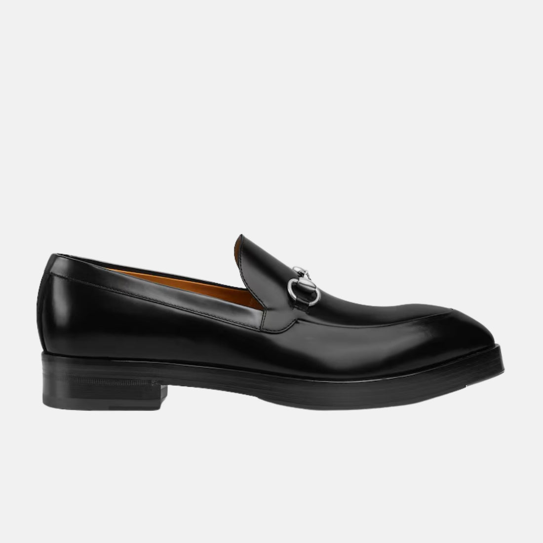 Gucci Mens Loafer With Horsebit, Black, Side