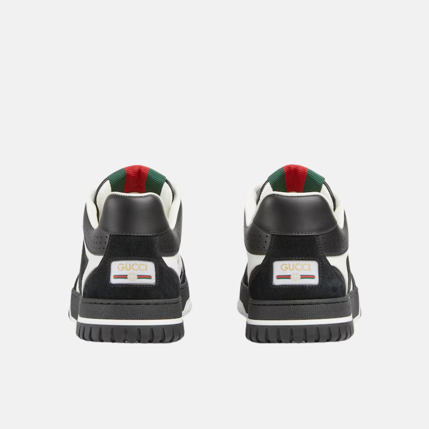 Gucci Mens Re Web Trainer In GG Canvas, Black, Back