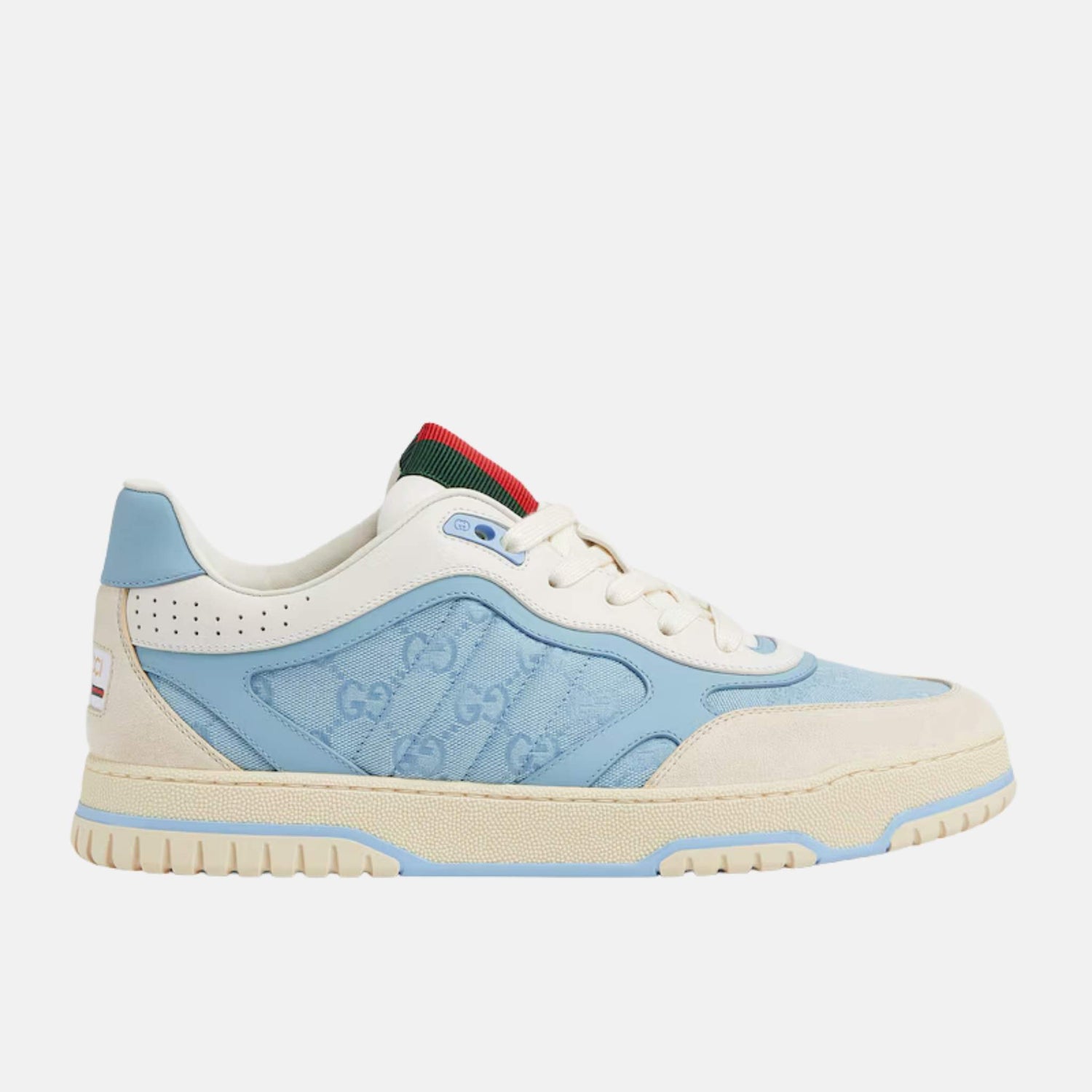 Gucci Mens Re Web Trainer From The Spring Summer 2025 Collection, Blue, Side