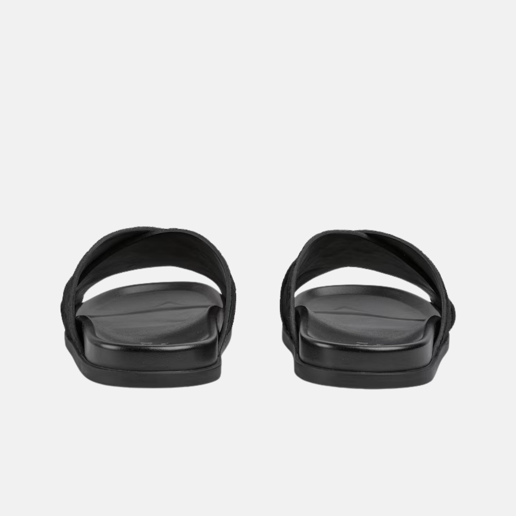 Gucci Mens Slide Sandal With Criss Cross Straps, Black, Back