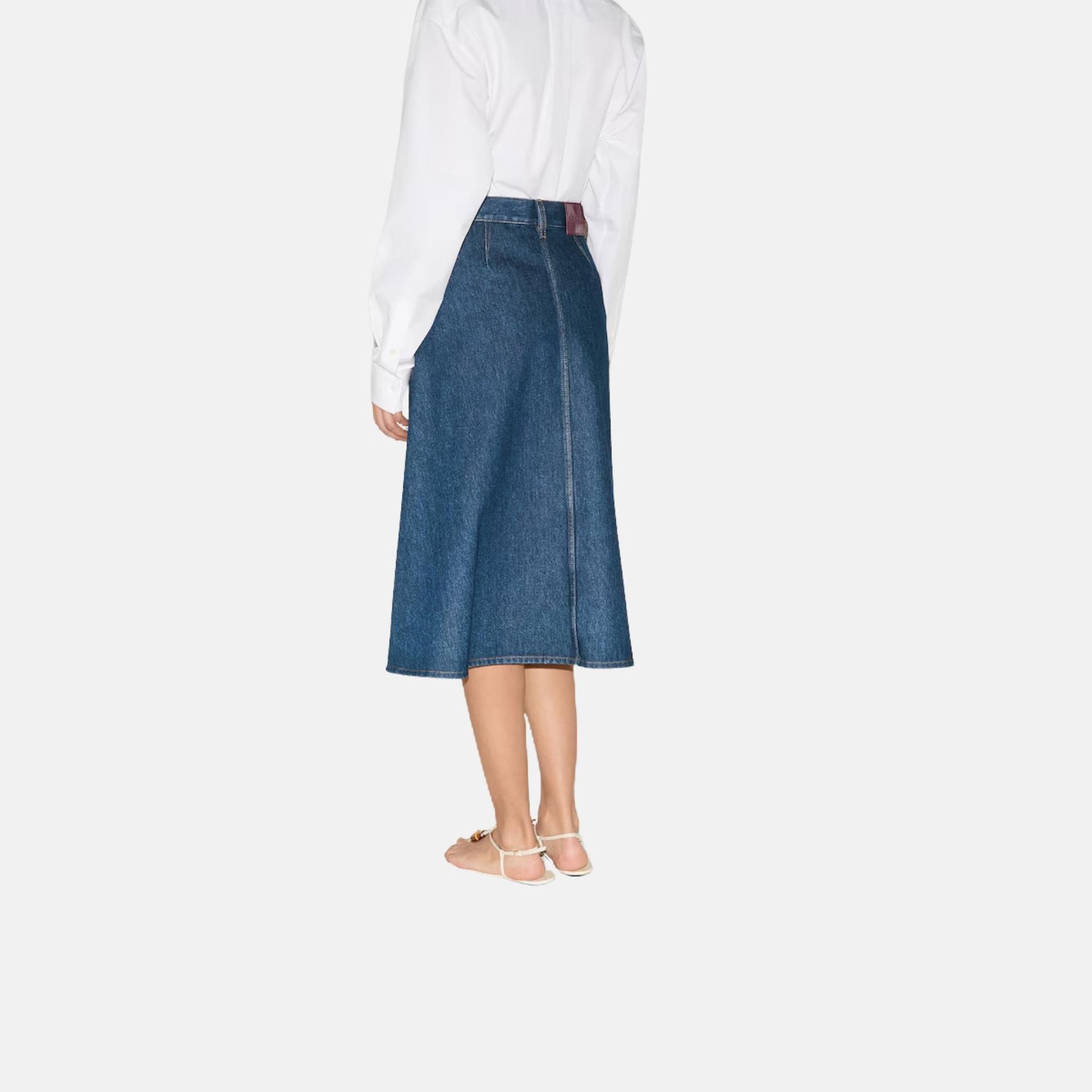 Gucci Mid Length Denim Skirt, Back