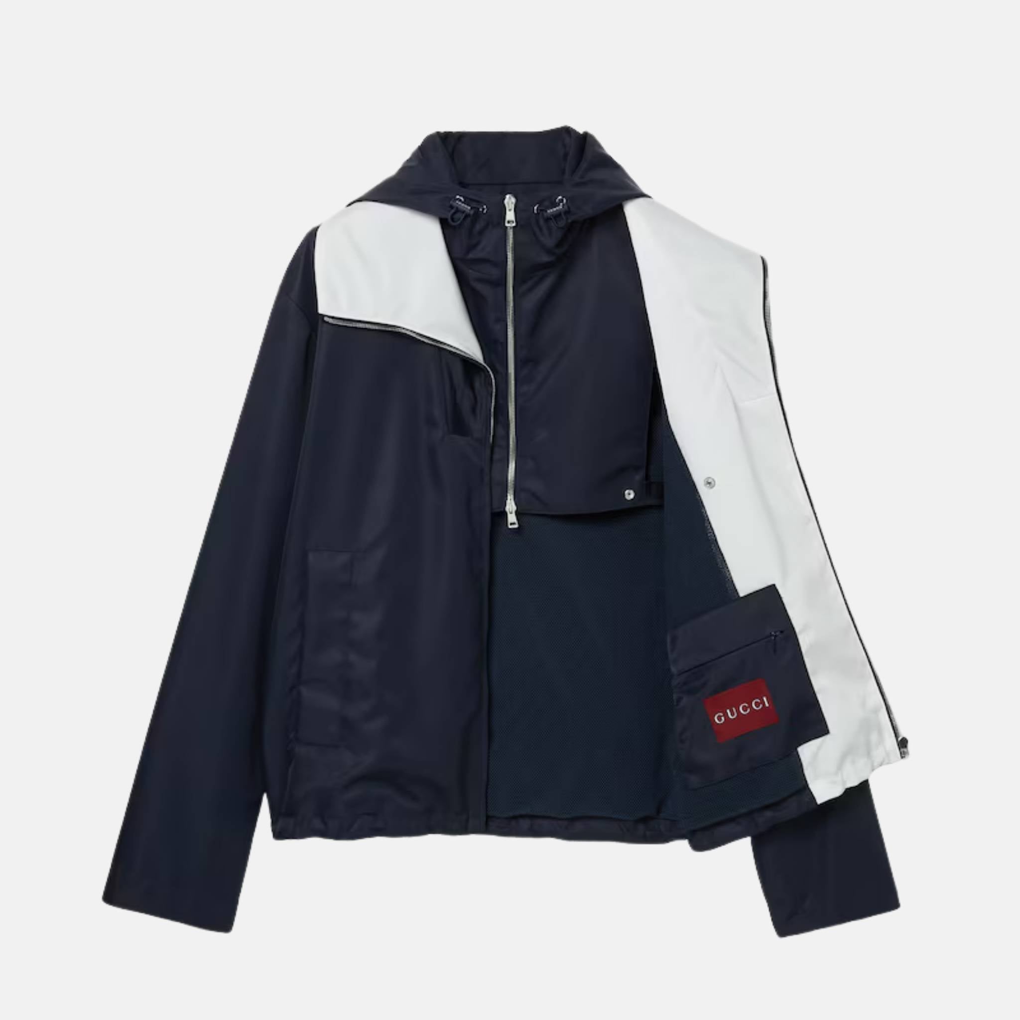 Gucci Nylon Twill Jacket With Patch, Close