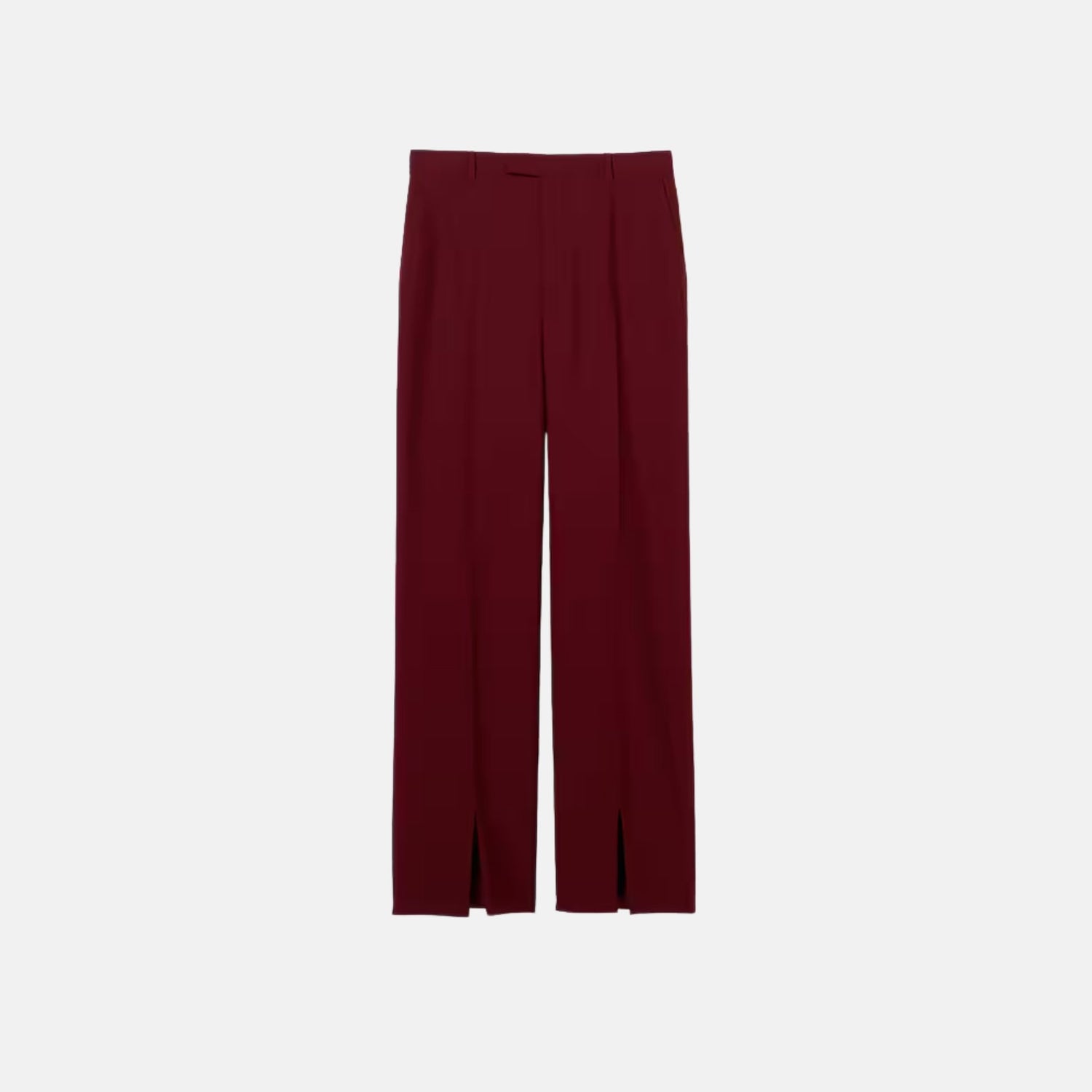 Gucci Oversize Low Waist Wool Pant, Red, Front