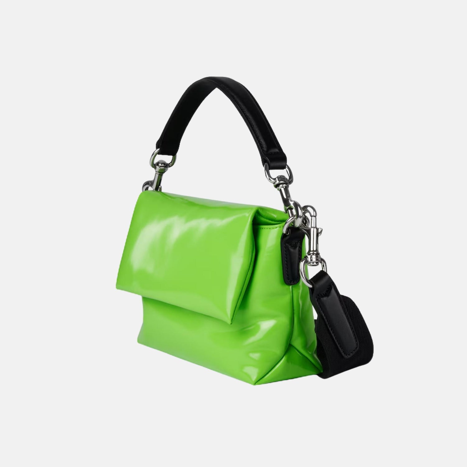 Gucci Padded Mini Crossbody Bag In Patent Leather, Green, Side