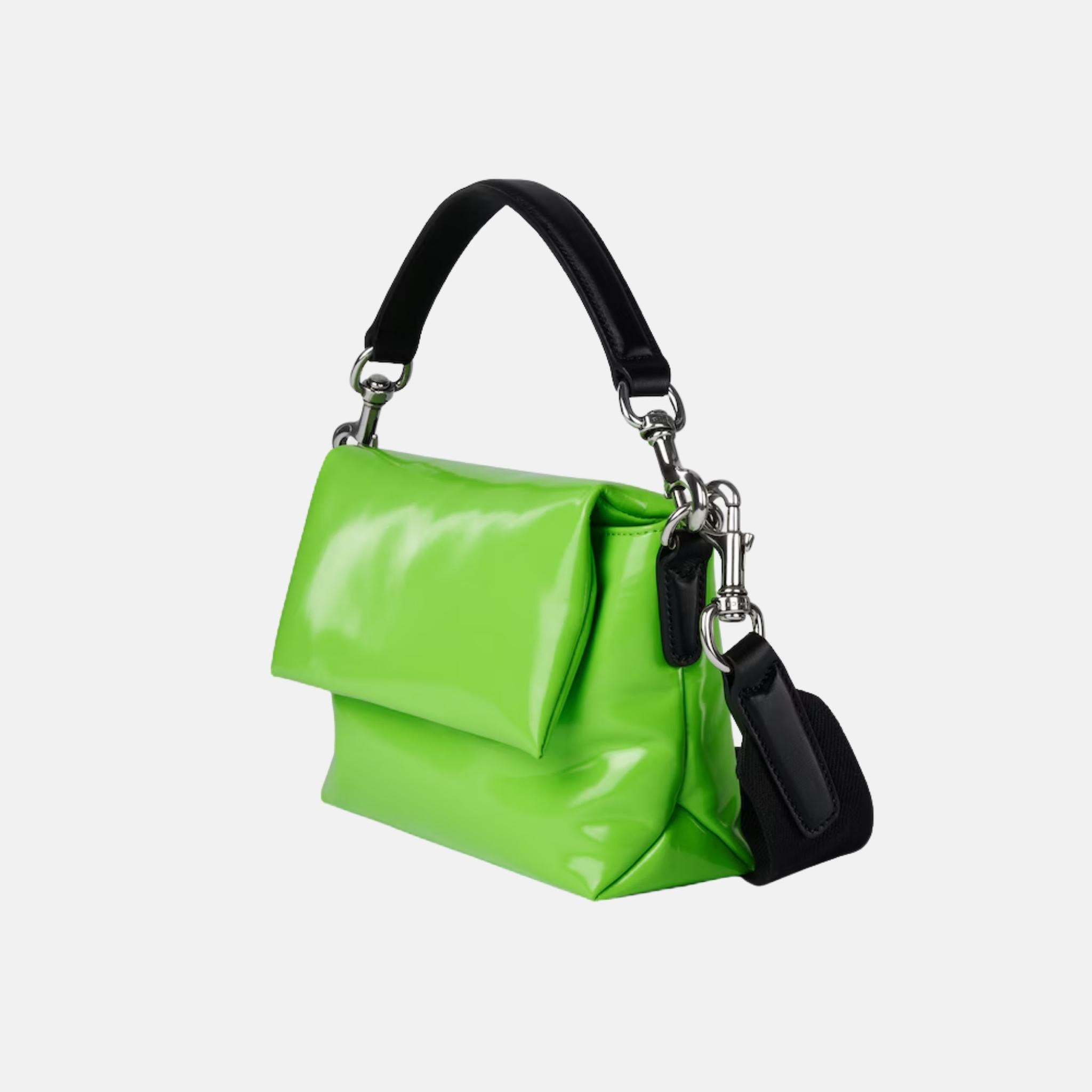 Gucci Padded Mini Crossbody Bag In Patent Leather, Green, Side