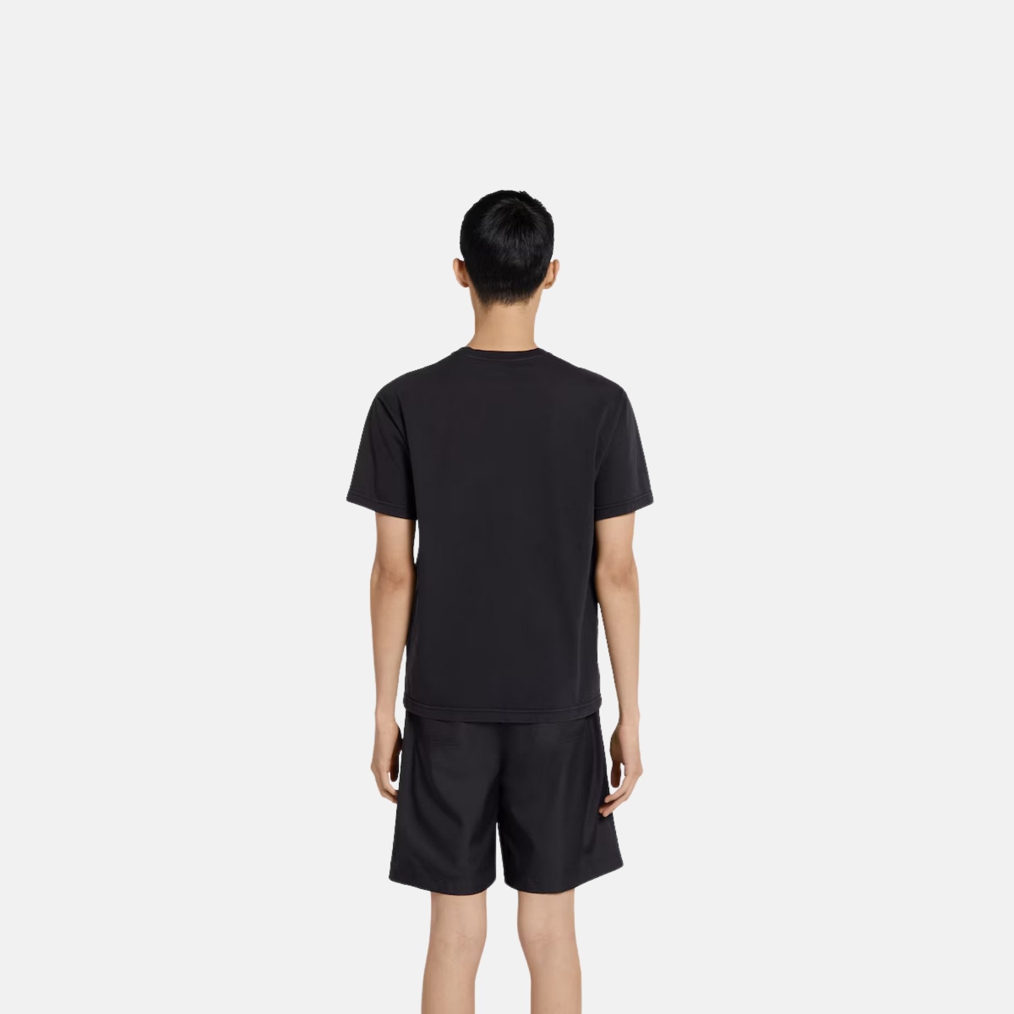 Gucci Printed Cotton Jersey T Shirt With Gucci Logo, Black, Back