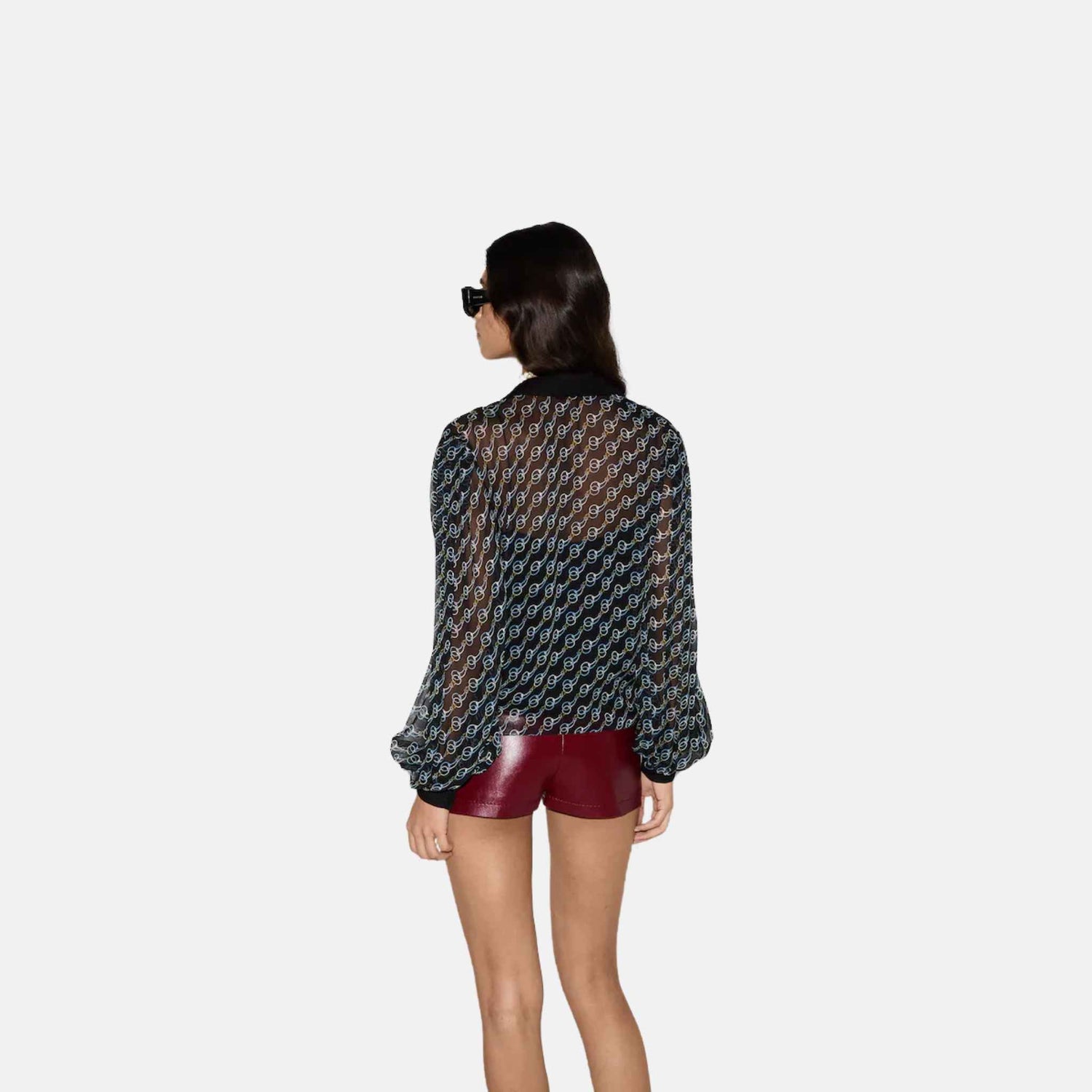 Gucci Printed Silk Creponne Shirt, Back