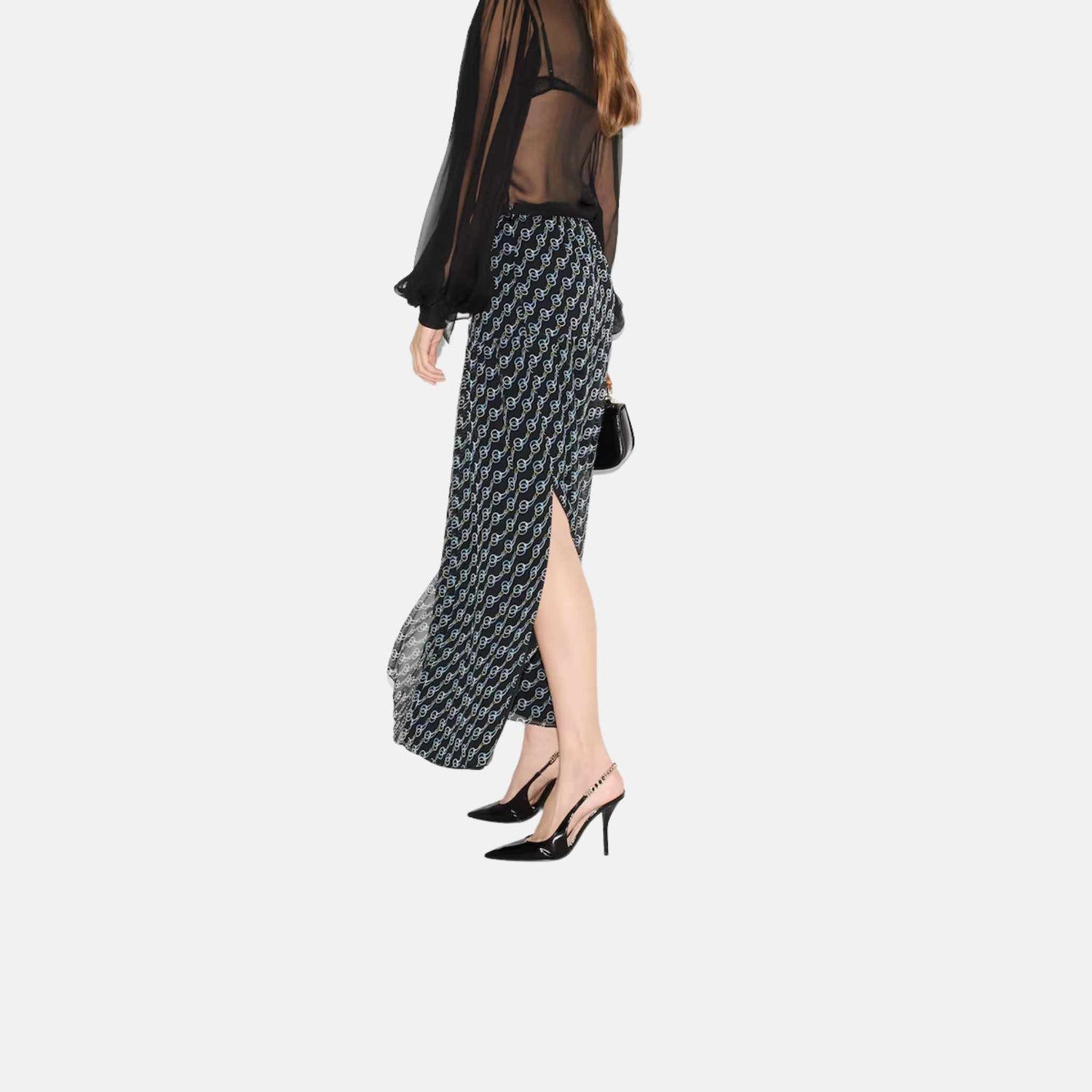 Gucci Printed Silk Skirt, Back