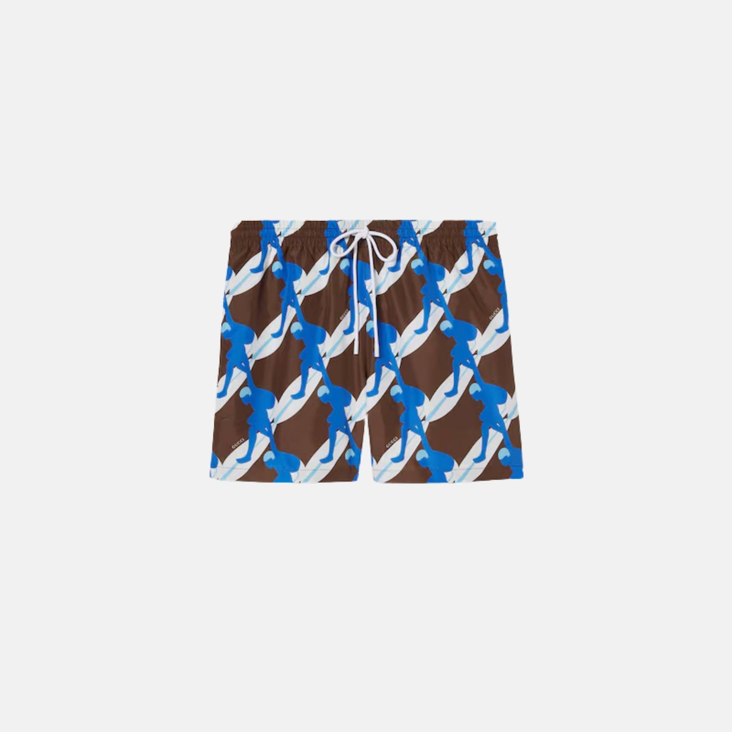 Gucci Printed Technical Poplin Swim Short, Blue, Front