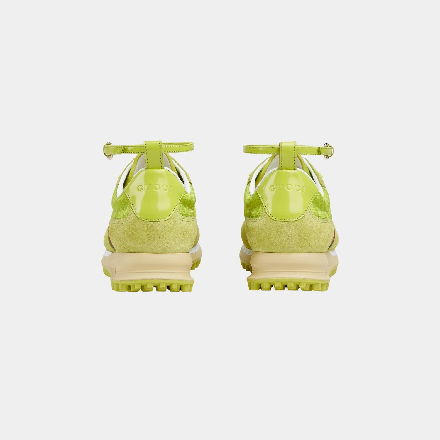 Gucci Re-Motion Suede Trim Nylon Trainer, Acid Green, Back