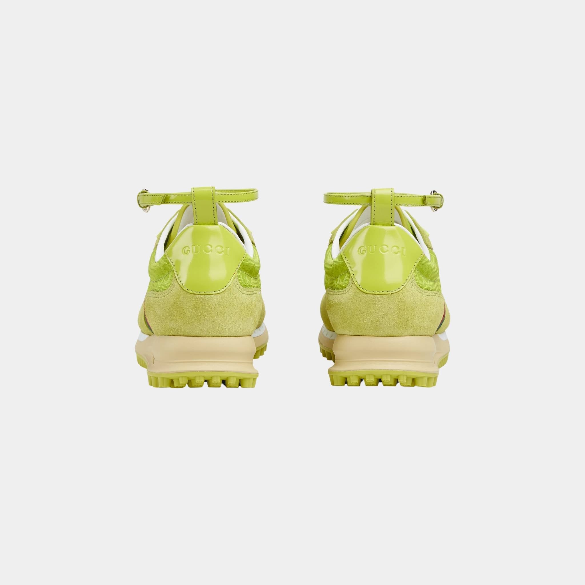 Gucci Re-Motion Suede Trim Nylon Trainer, Acid Green, Back