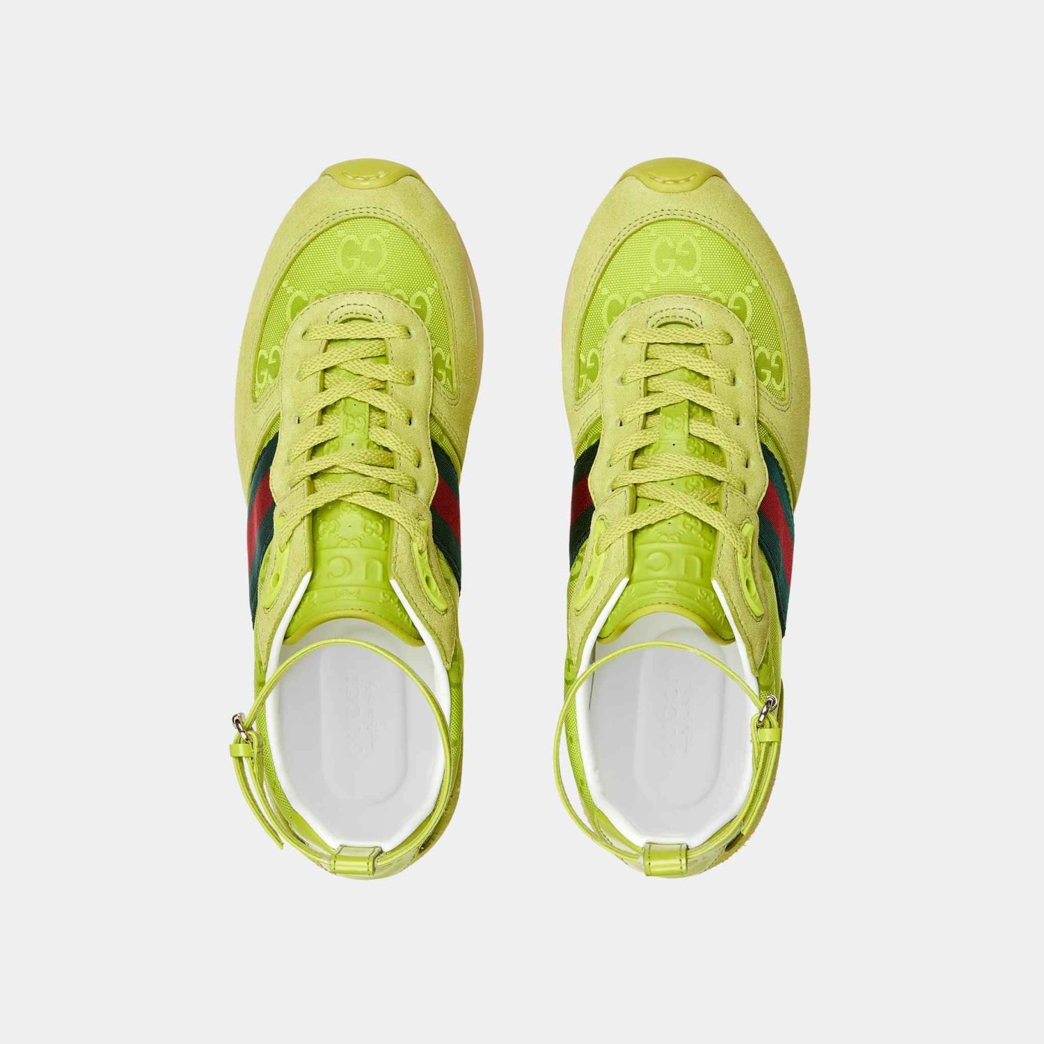 Gucci Re-Motion Suede Trim Nylon Trainer, Acid Green, Top
