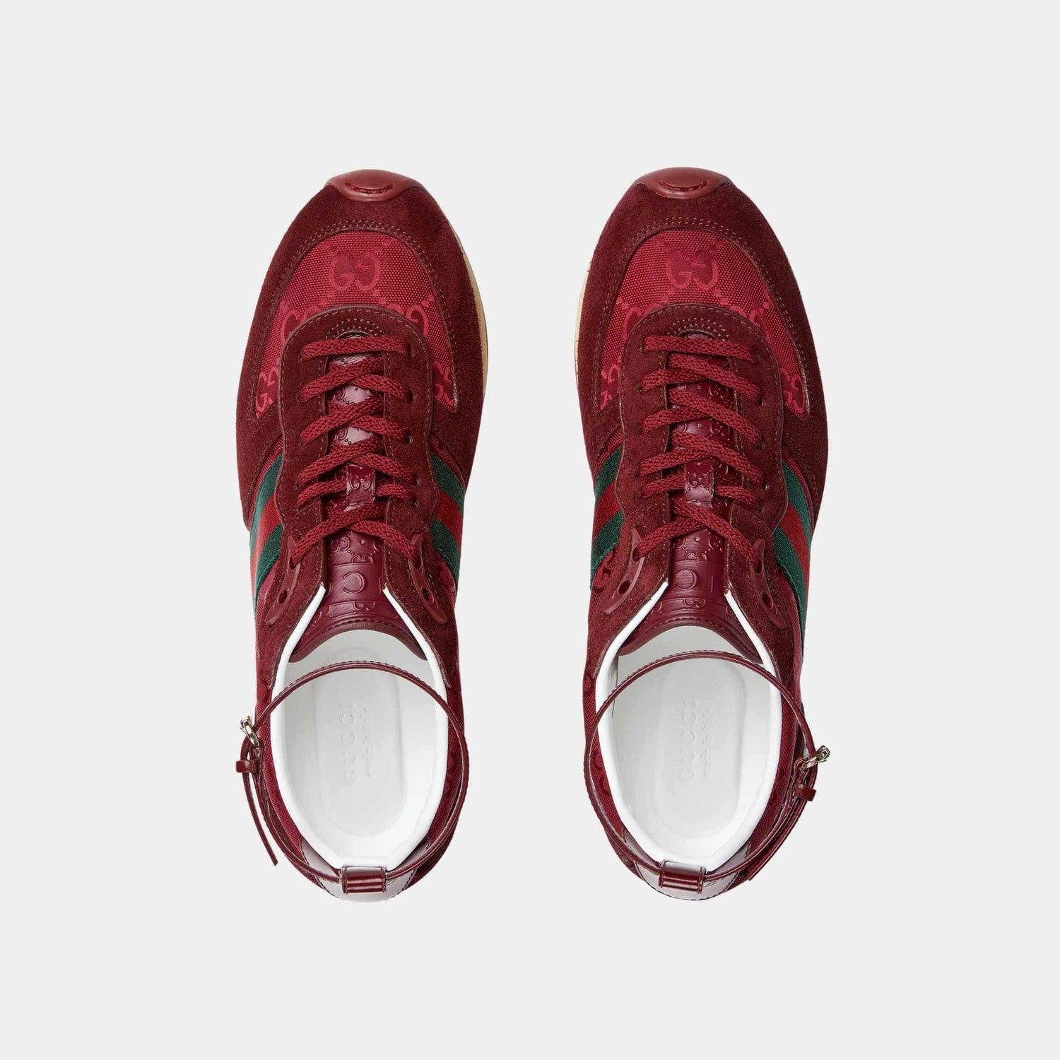 Gucci Re-Motion Suede Trim Nylon Trainer, Rosso Ancora Red, Top