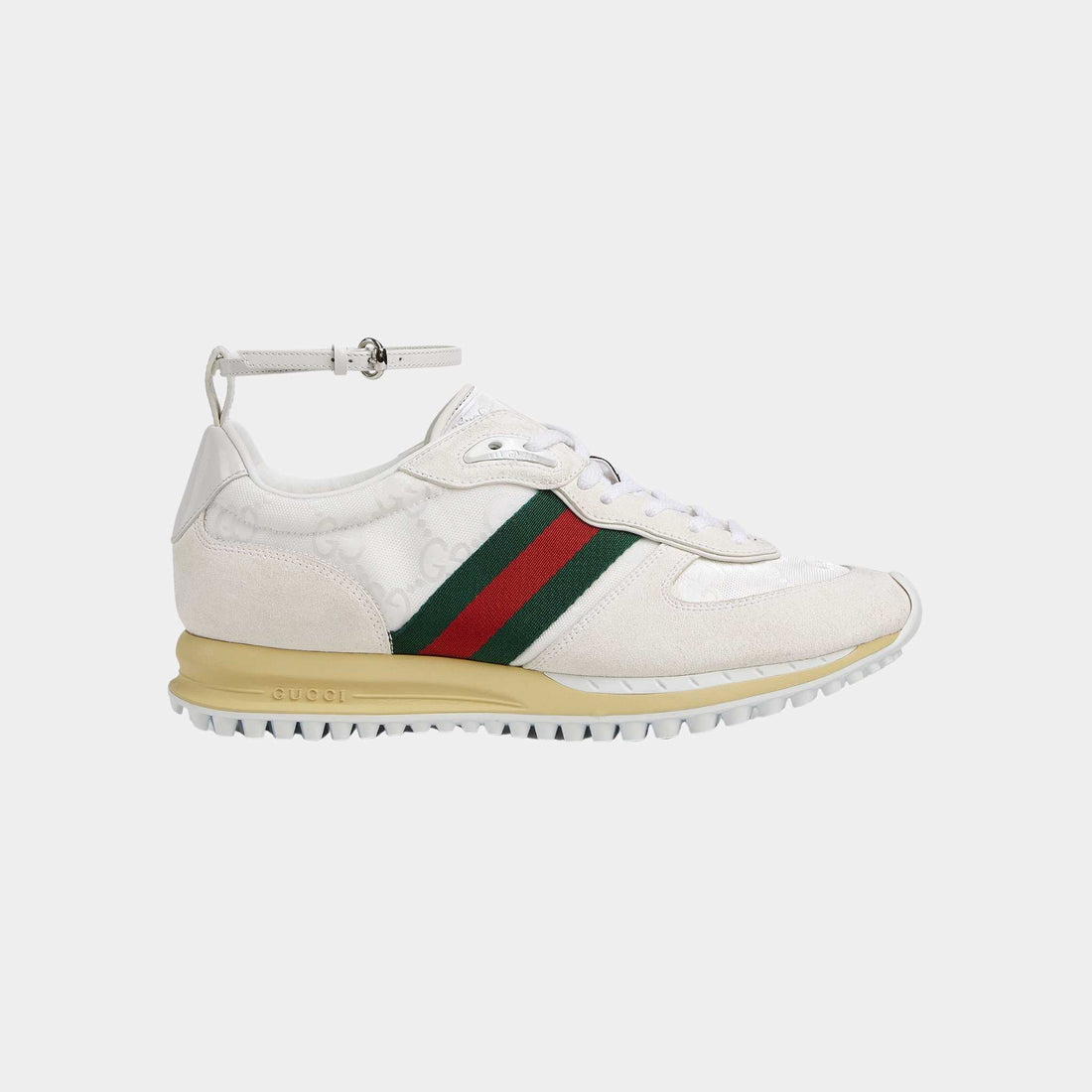 Gucci Re-Motion Suede Trim Nylon Trainer, White, Side