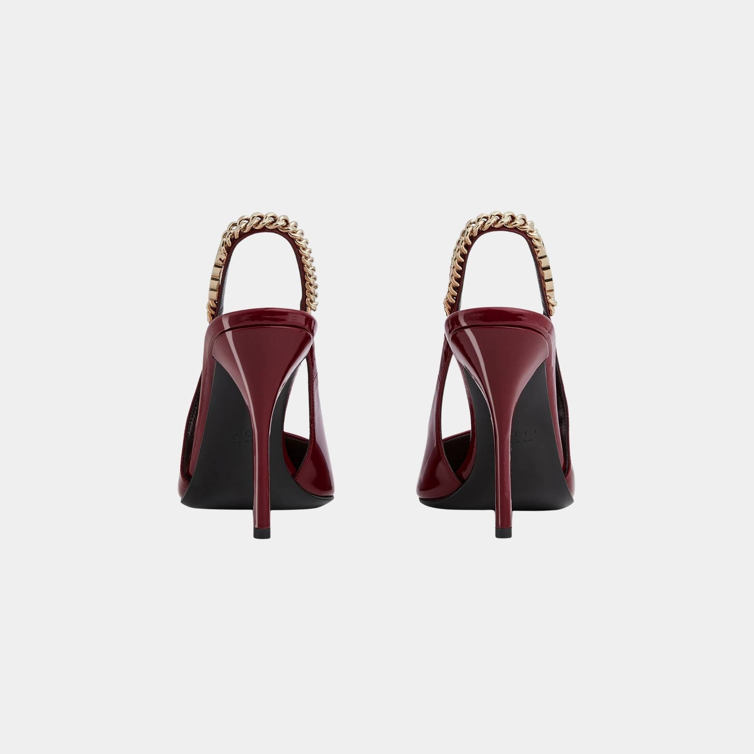 Gucci Signoria Slingback Patent Leather Pump, Rosso Ancora Red, Back