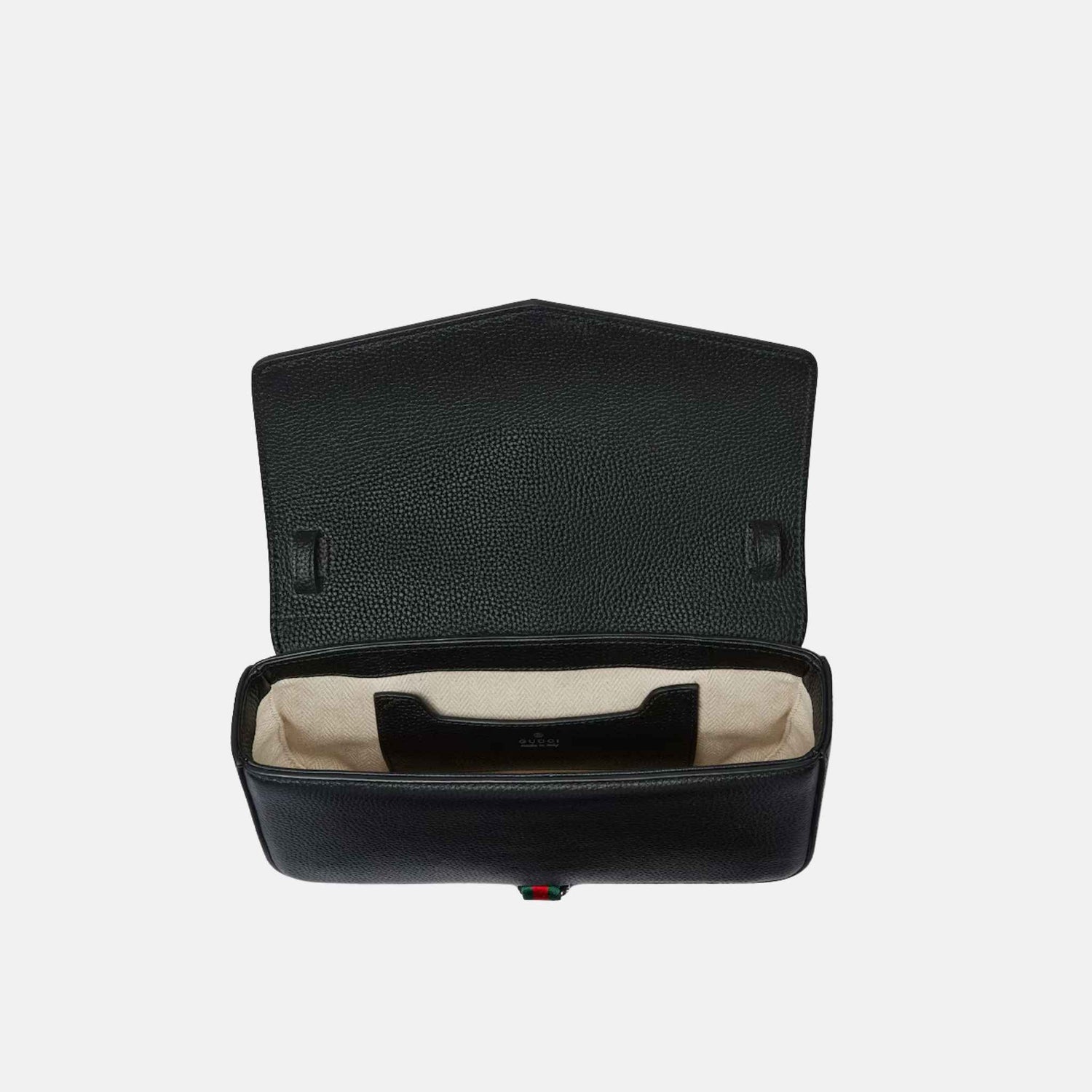 Gucci Small Crossbody Bag With Hook Closure, Black, Inside