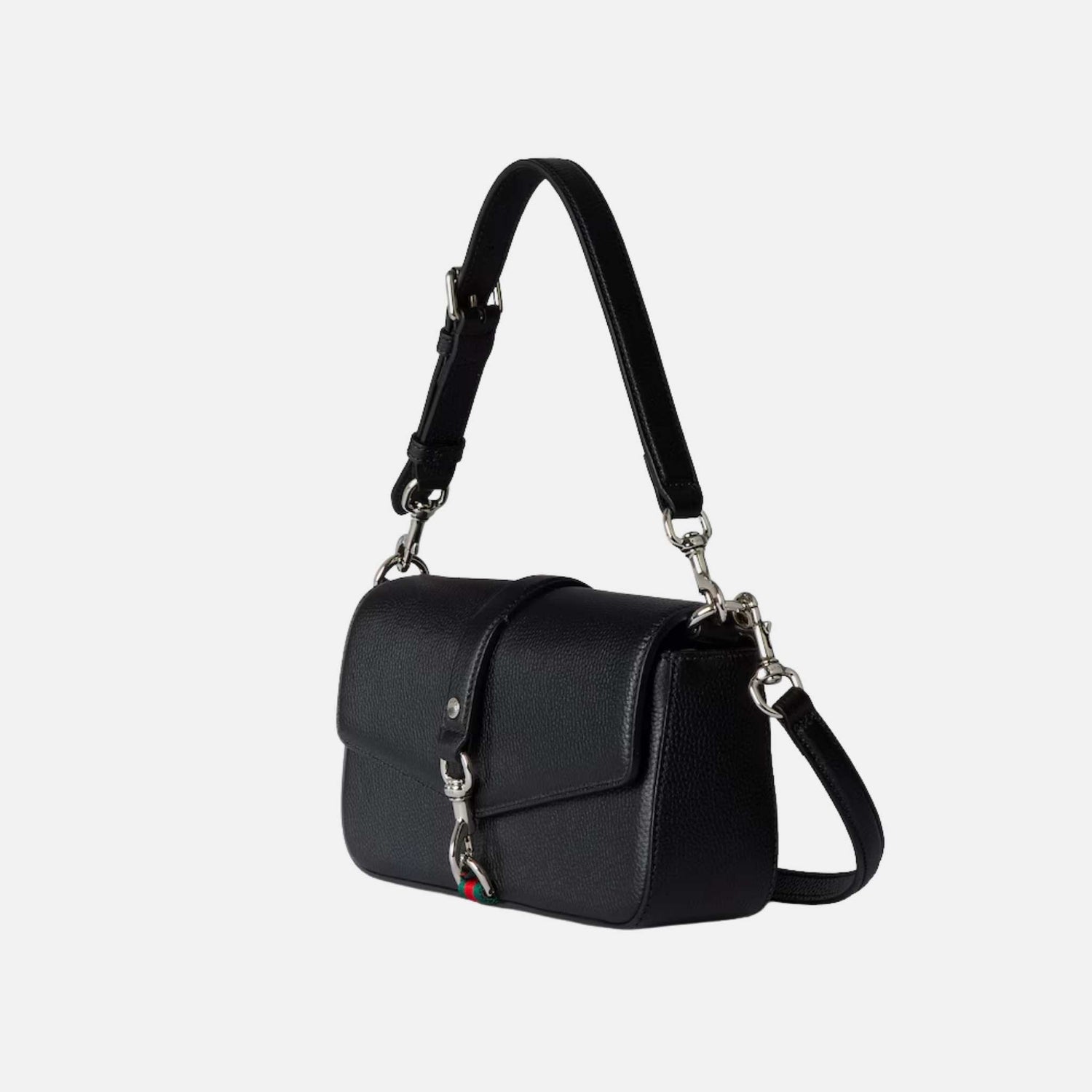 Gucci Small Crossbody Bag With Hook Closure, Black, Side