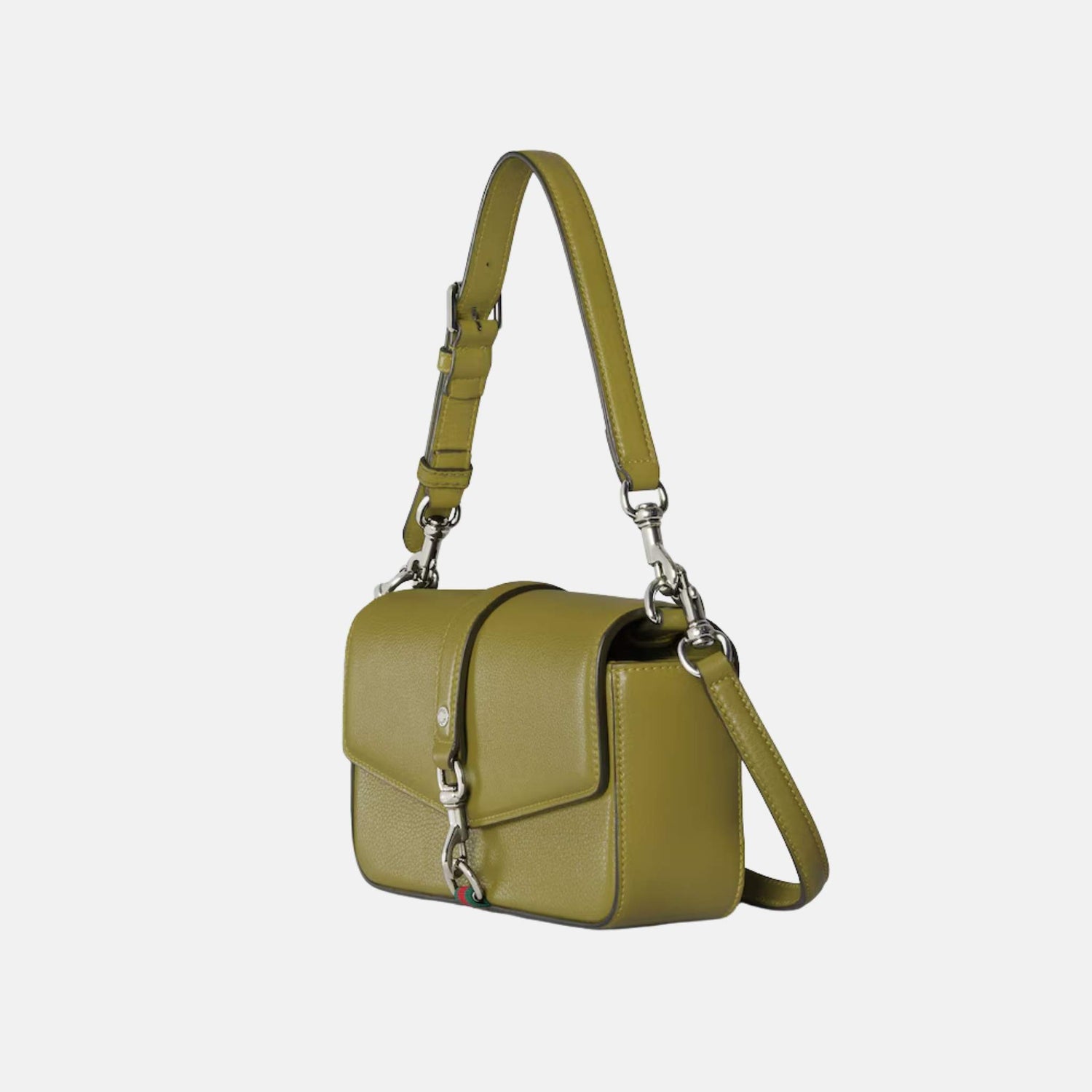 Gucci Small Crossbody Bag With Hook Closure, Green, Side